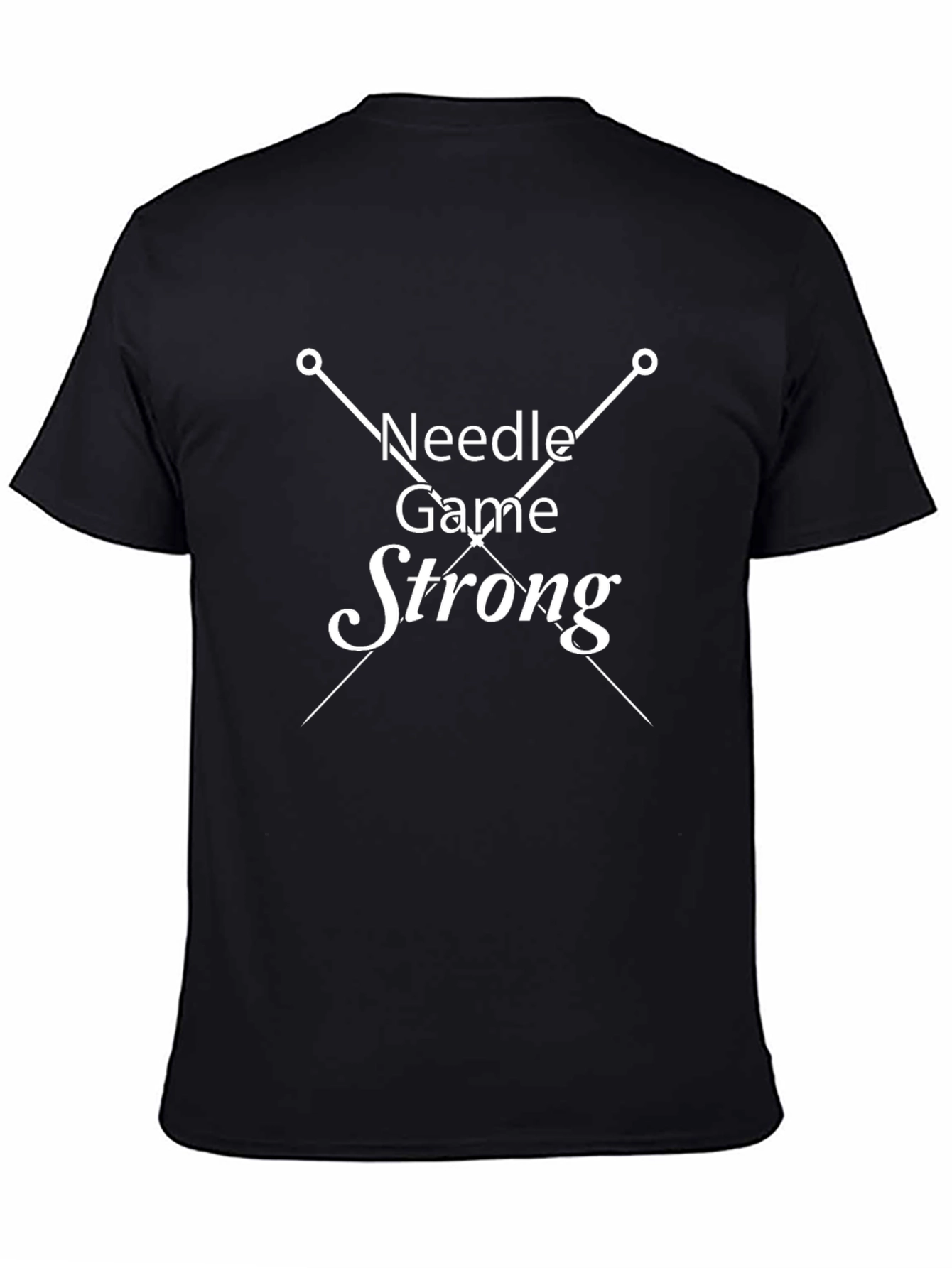 Needle Game Strong Black Cotton Tee