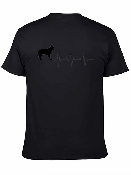 Dog Heartbeat T-Shirt - Mens Casual Tee