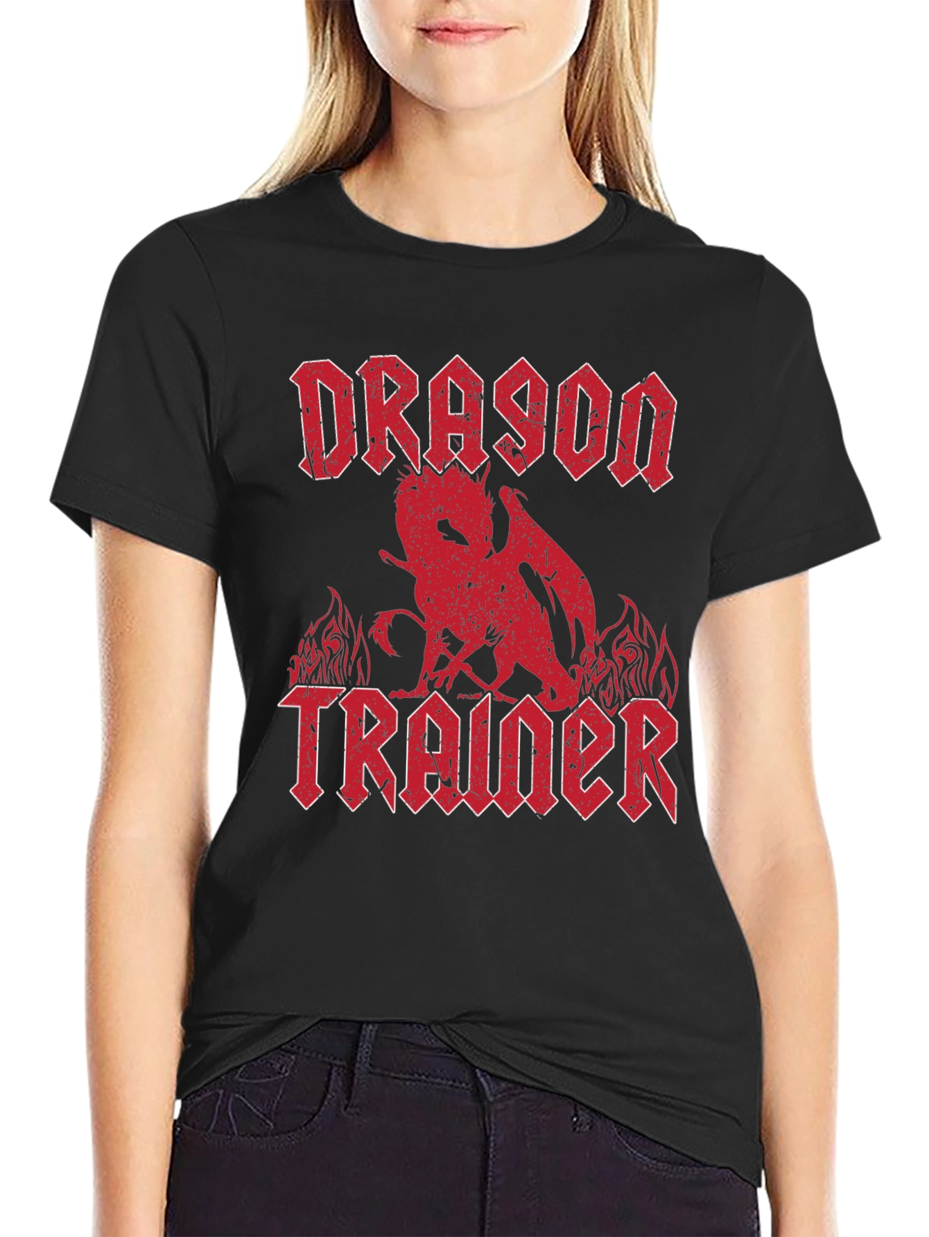 Dragon Trainer Graphic T-Shirt - Heavy Metal Style