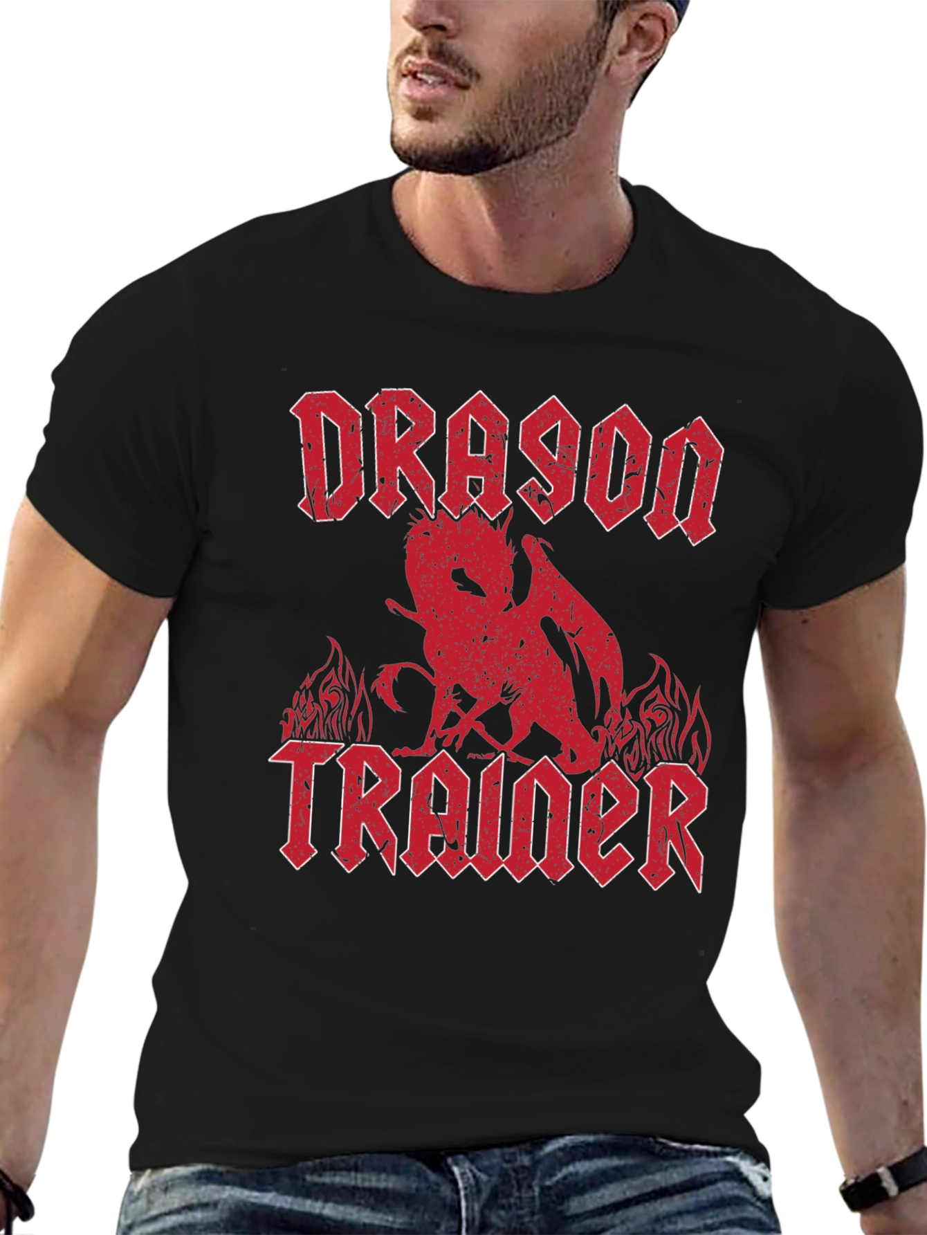 Dragon Trainer Graphic T-Shirt - Heavy Metal Style