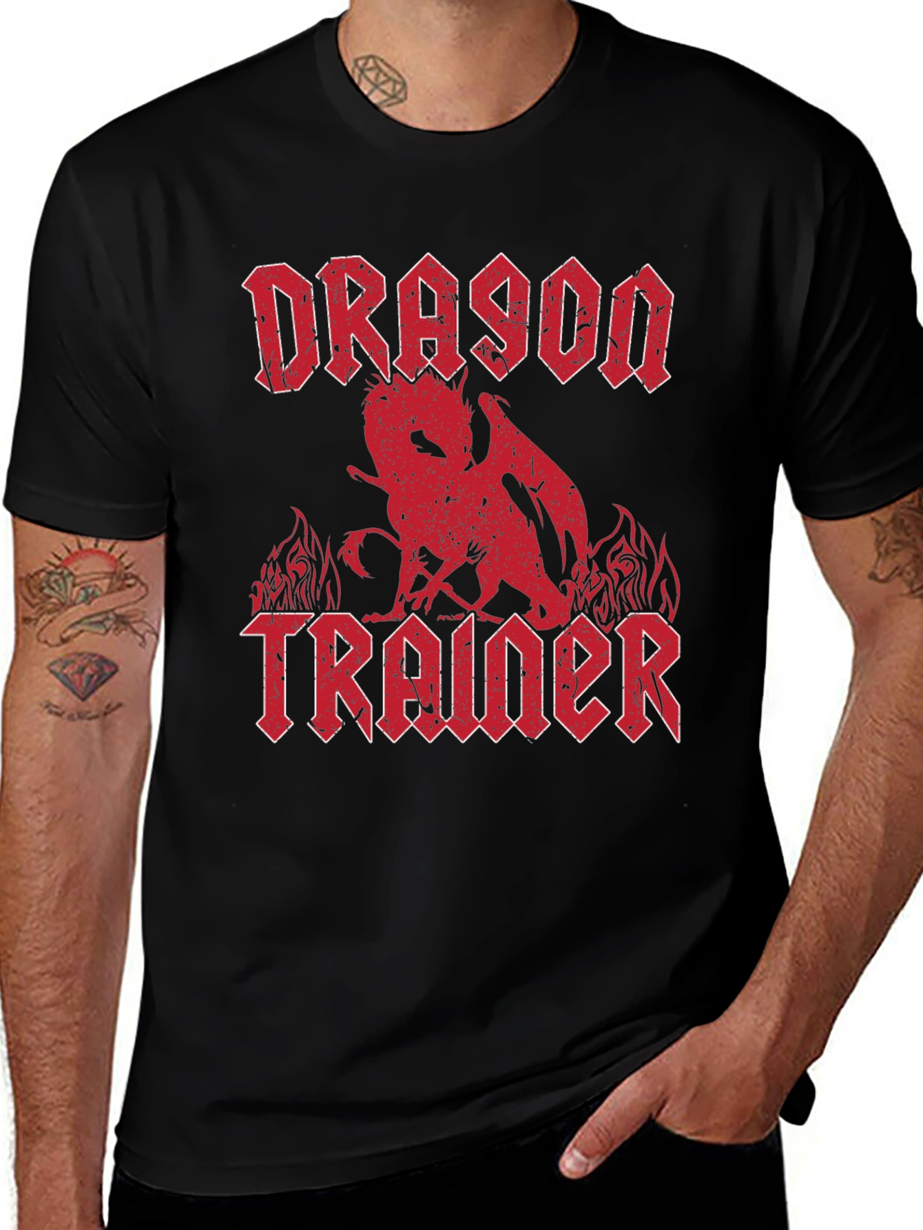 Dragon Trainer Graphic T-Shirt - Heavy Metal Style