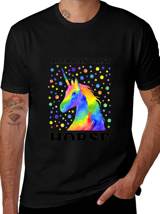 American Paint Horse Rainbow Unicorn T-Shirt