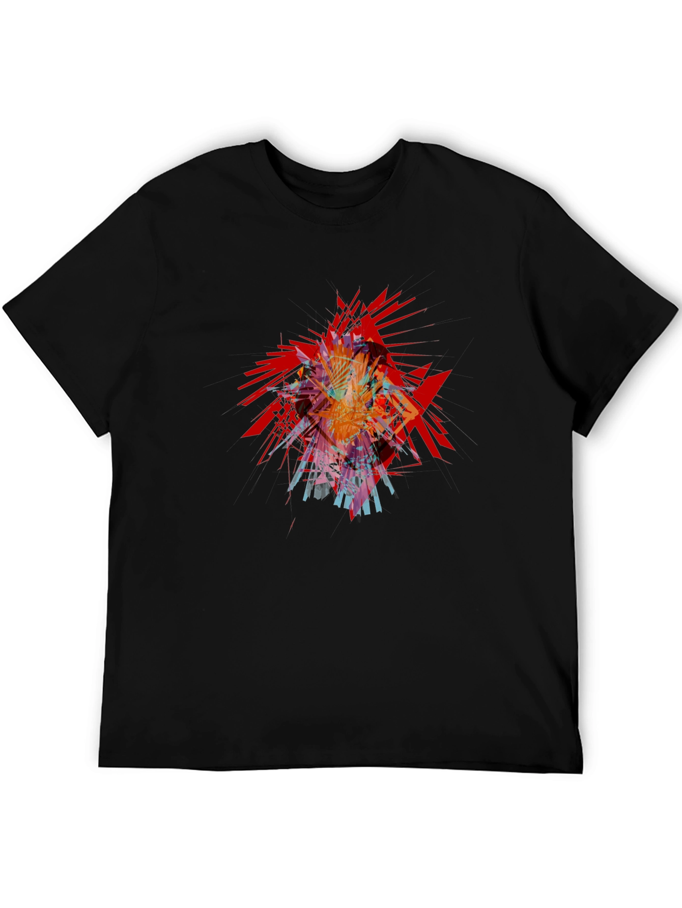 Abstract Shattered Graphic Black T-Shirt