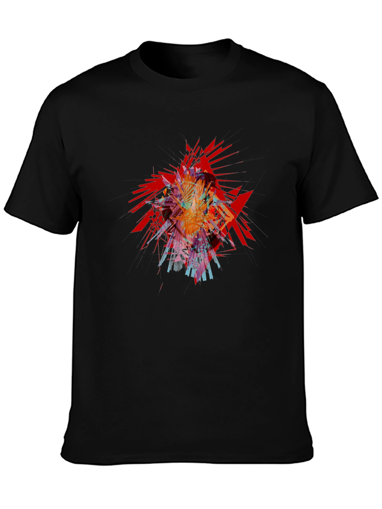 Abstract Shattered Graphic Black T-Shirt