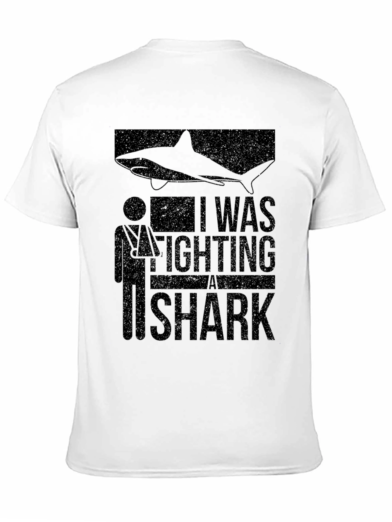 Shark Attack Funny Broken Arm Graphic Tee