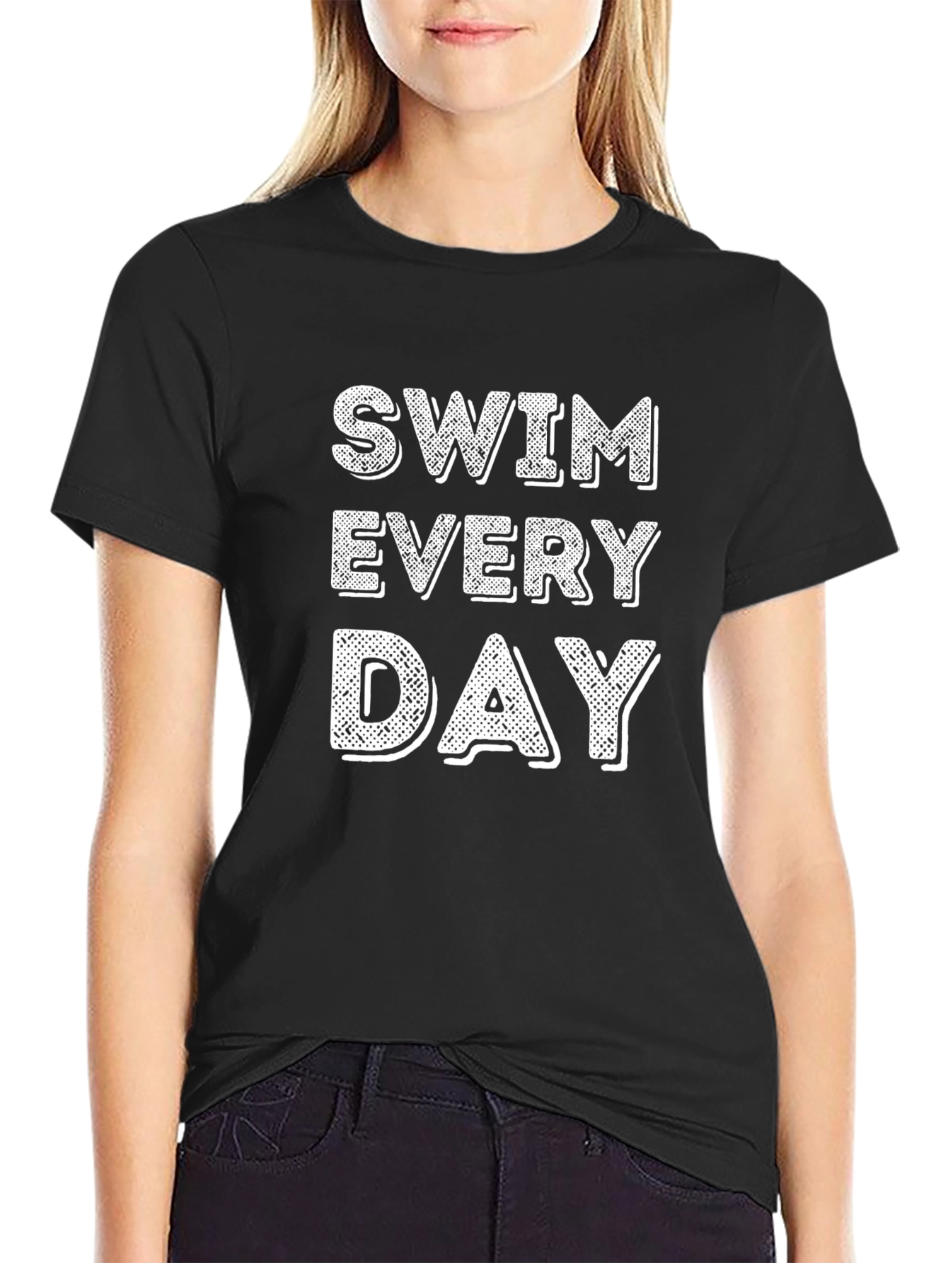 Swim Every Day Graphic Tee - Black
