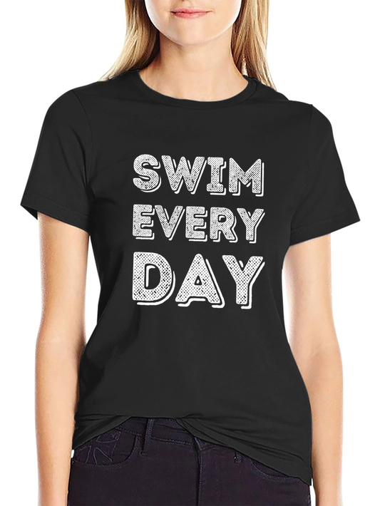 Swim Every Day Graphic Tee - Black