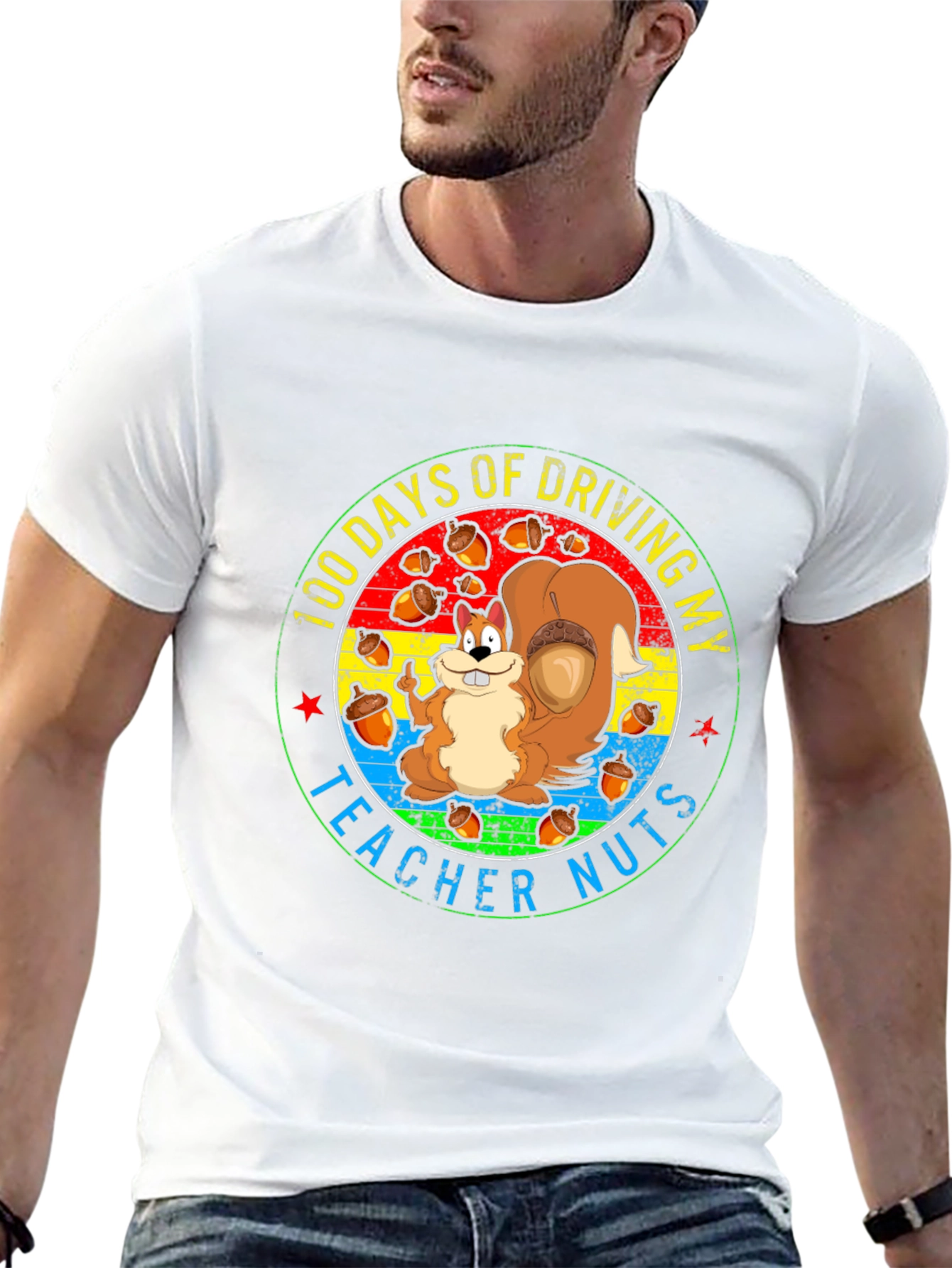 100 Days of School Teacher Squirrel T-Shirt