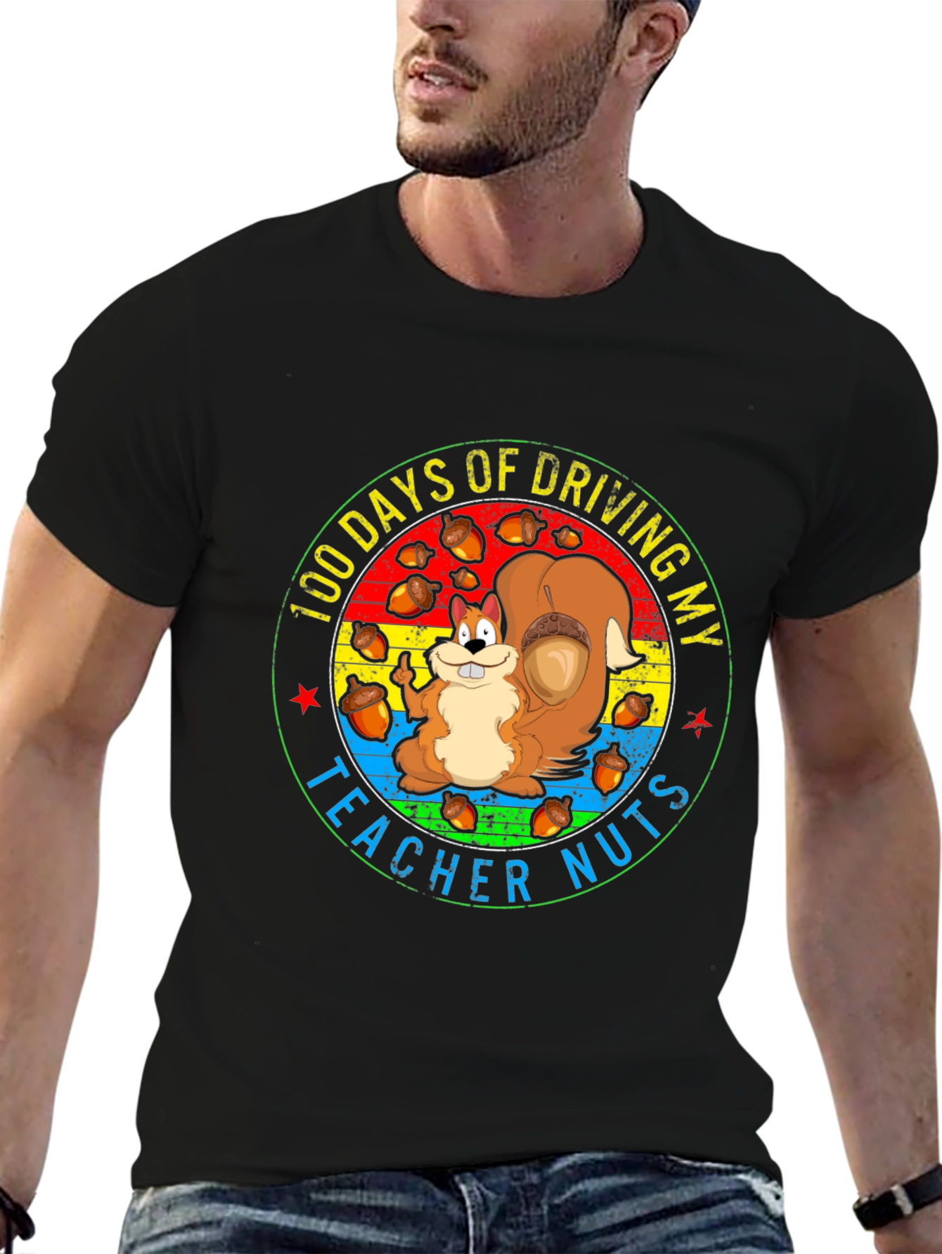 100 Days of School Teacher Squirrel T-Shirt