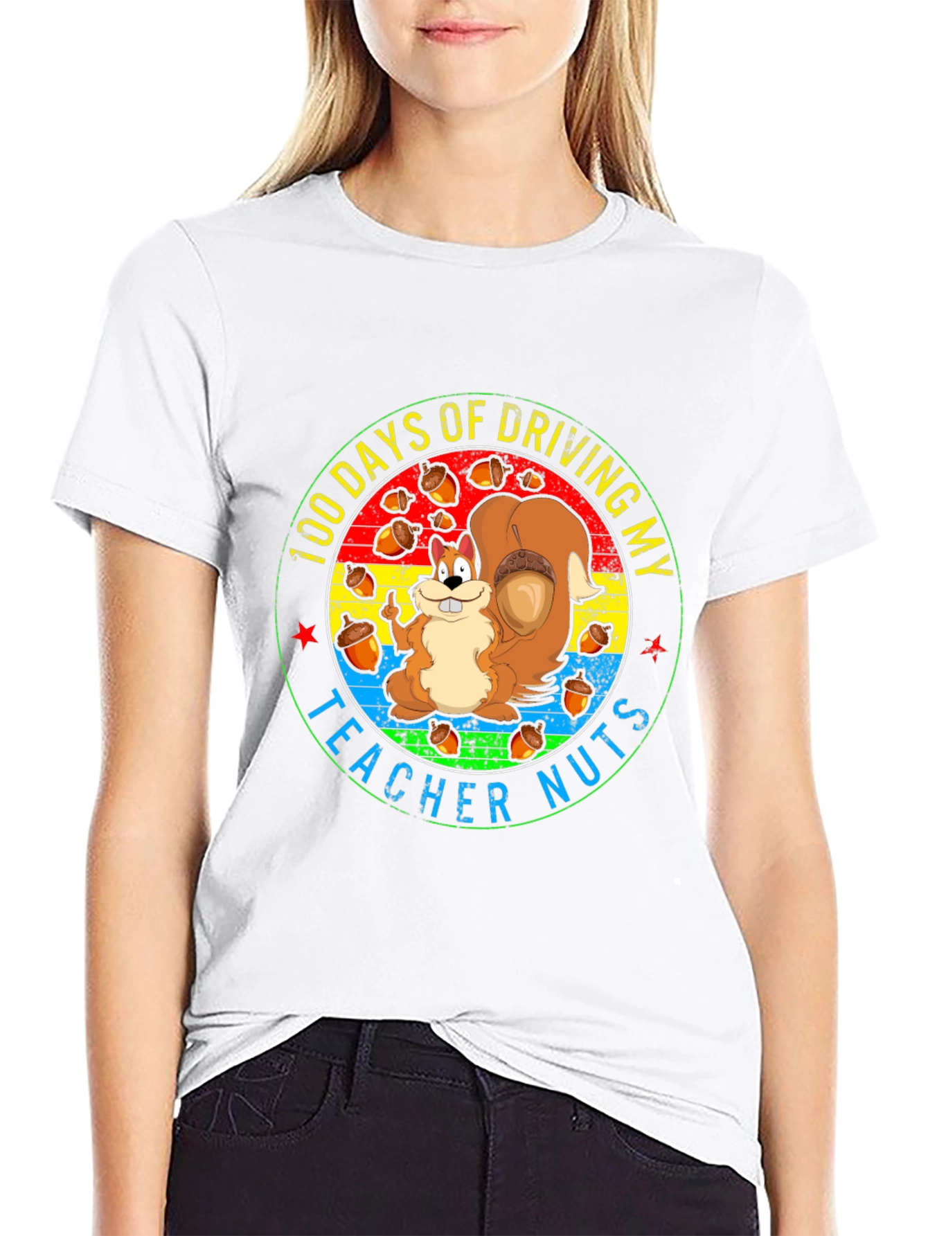 100 Days of School Teacher Squirrel T-Shirt