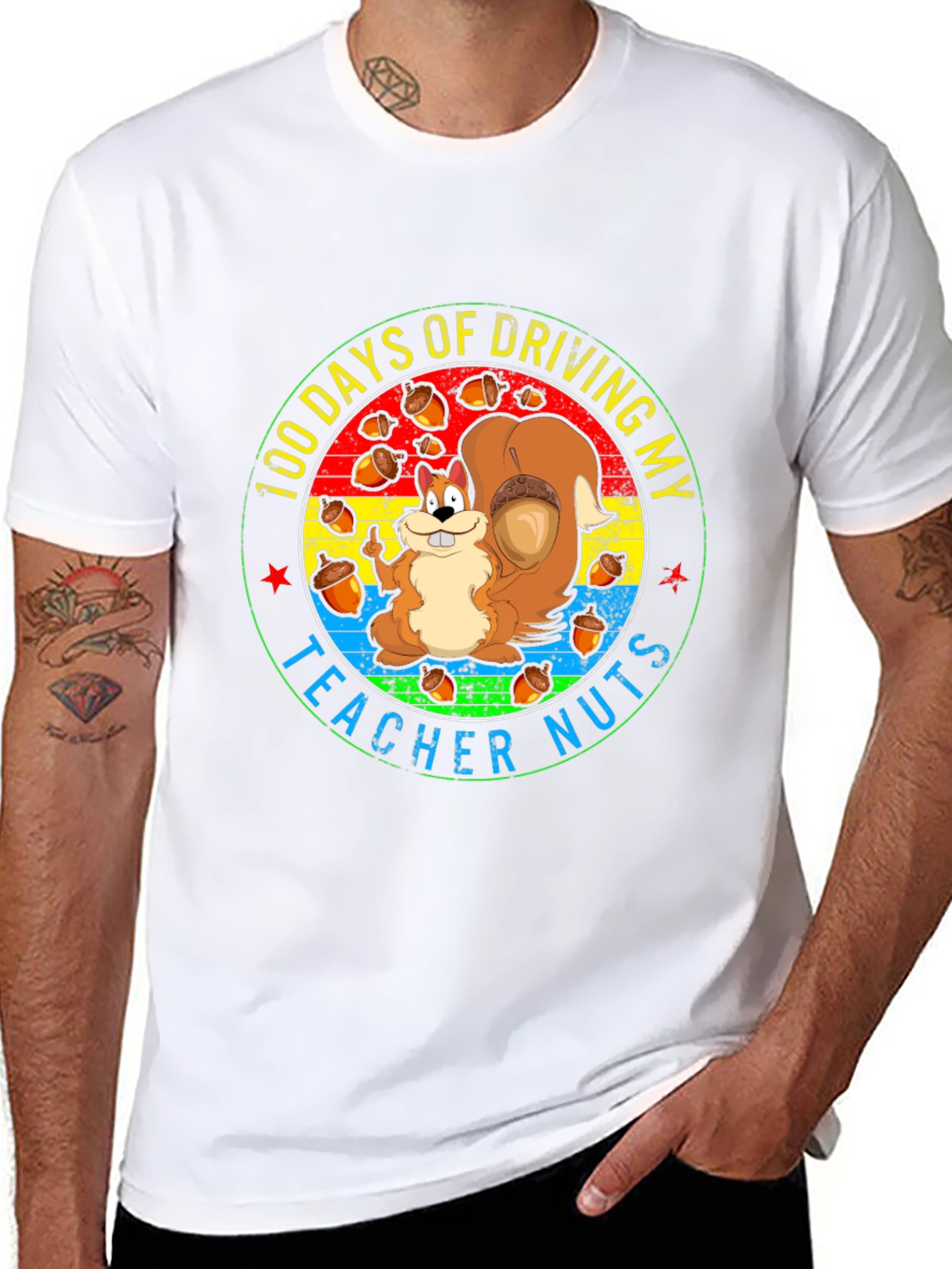 100 Days of School Teacher Squirrel T-Shirt