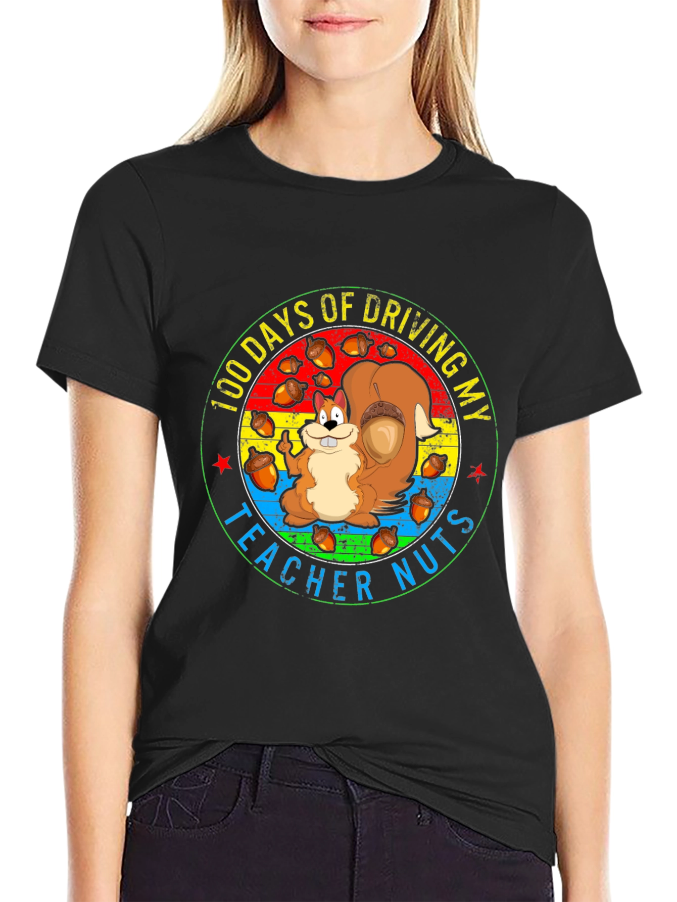 100 Days of School Teacher Squirrel T-Shirt