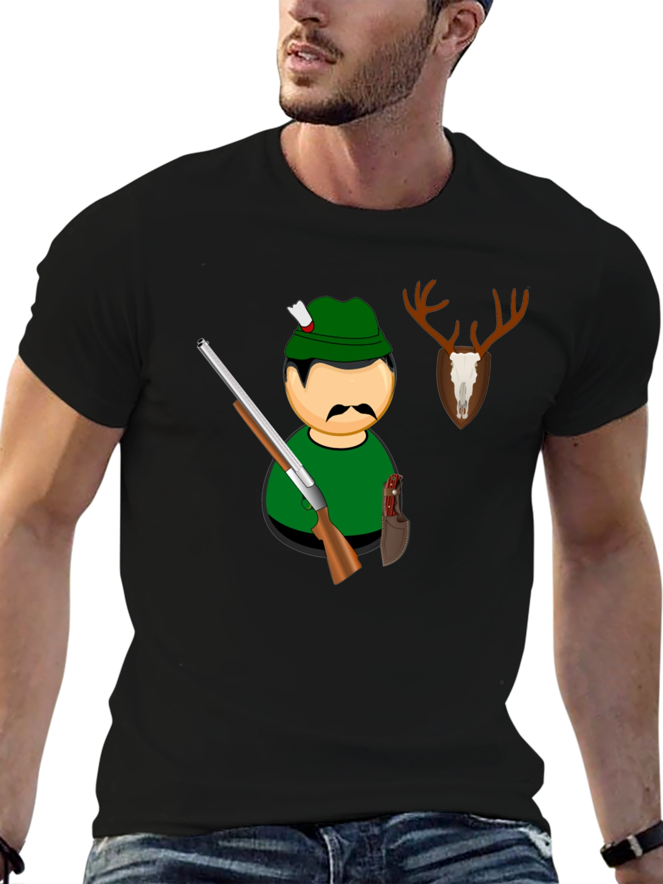 Hunter Graphic Black T-Shirt