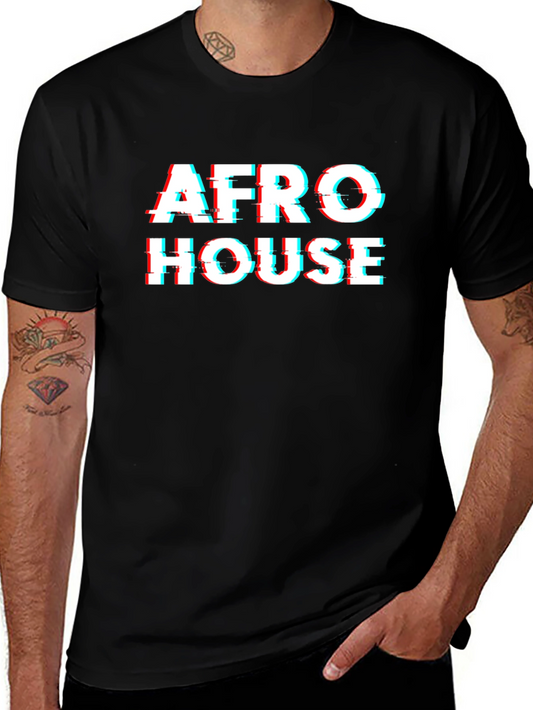Afro House Glitch Black T-Shirt