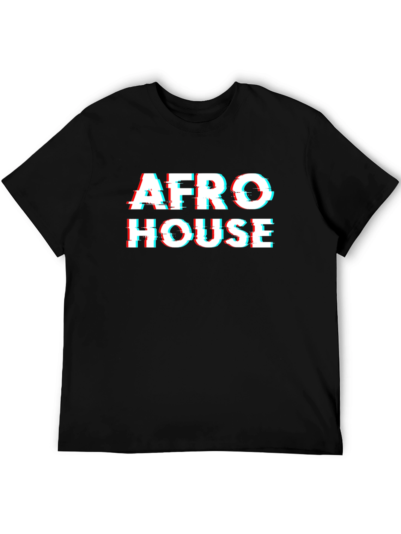 Afro House Glitch Black T-Shirt