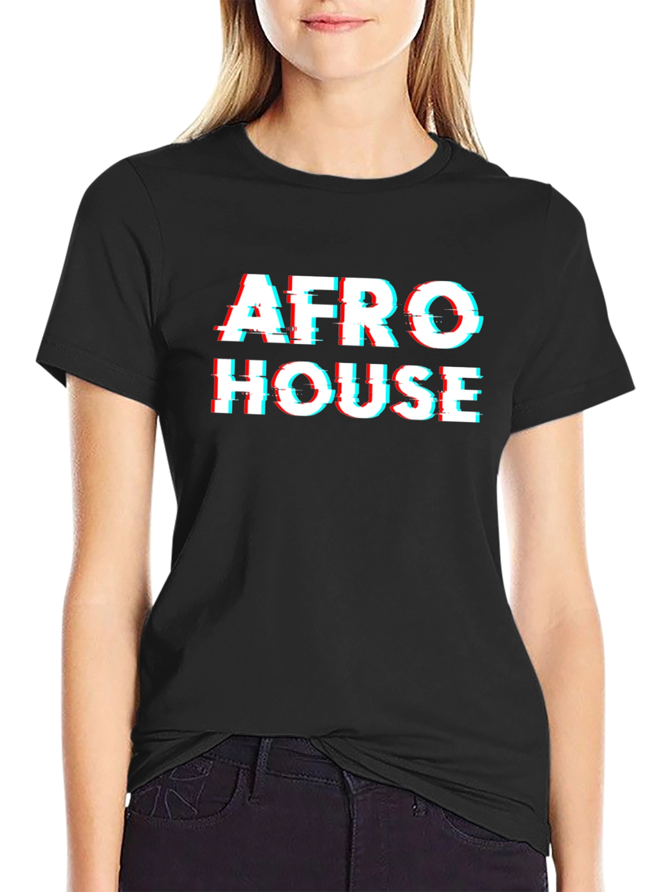 Afro House Glitch Black T-Shirt