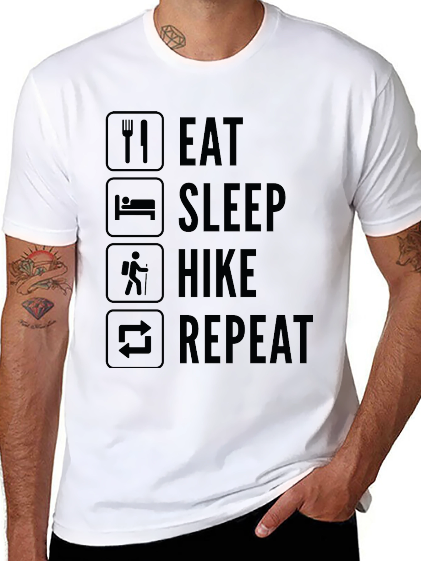 Eat Sleep Hike Repeat T-Shirt - Outdoor Adventure