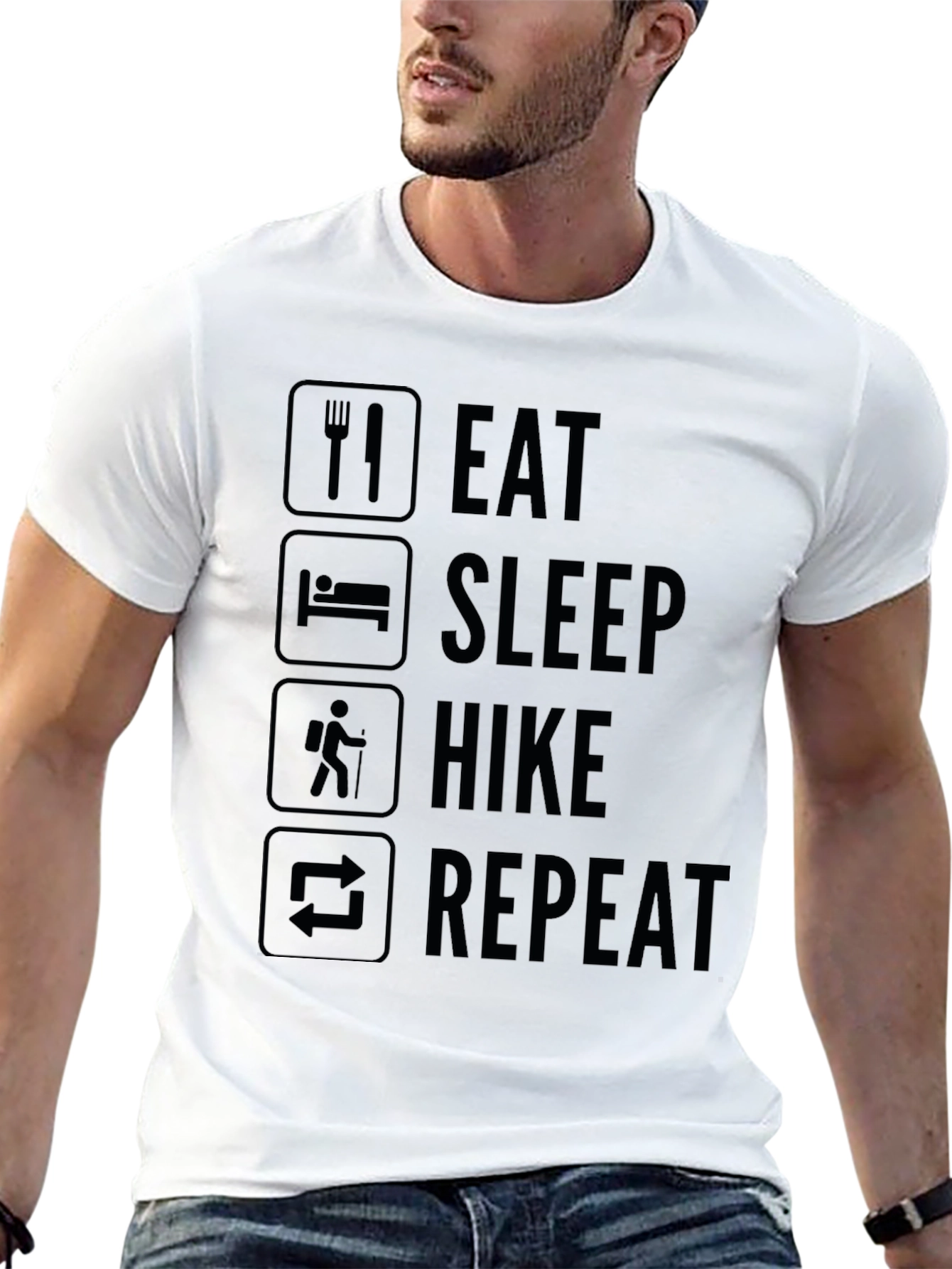 Eat Sleep Hike Repeat T-Shirt - Outdoor Adventure