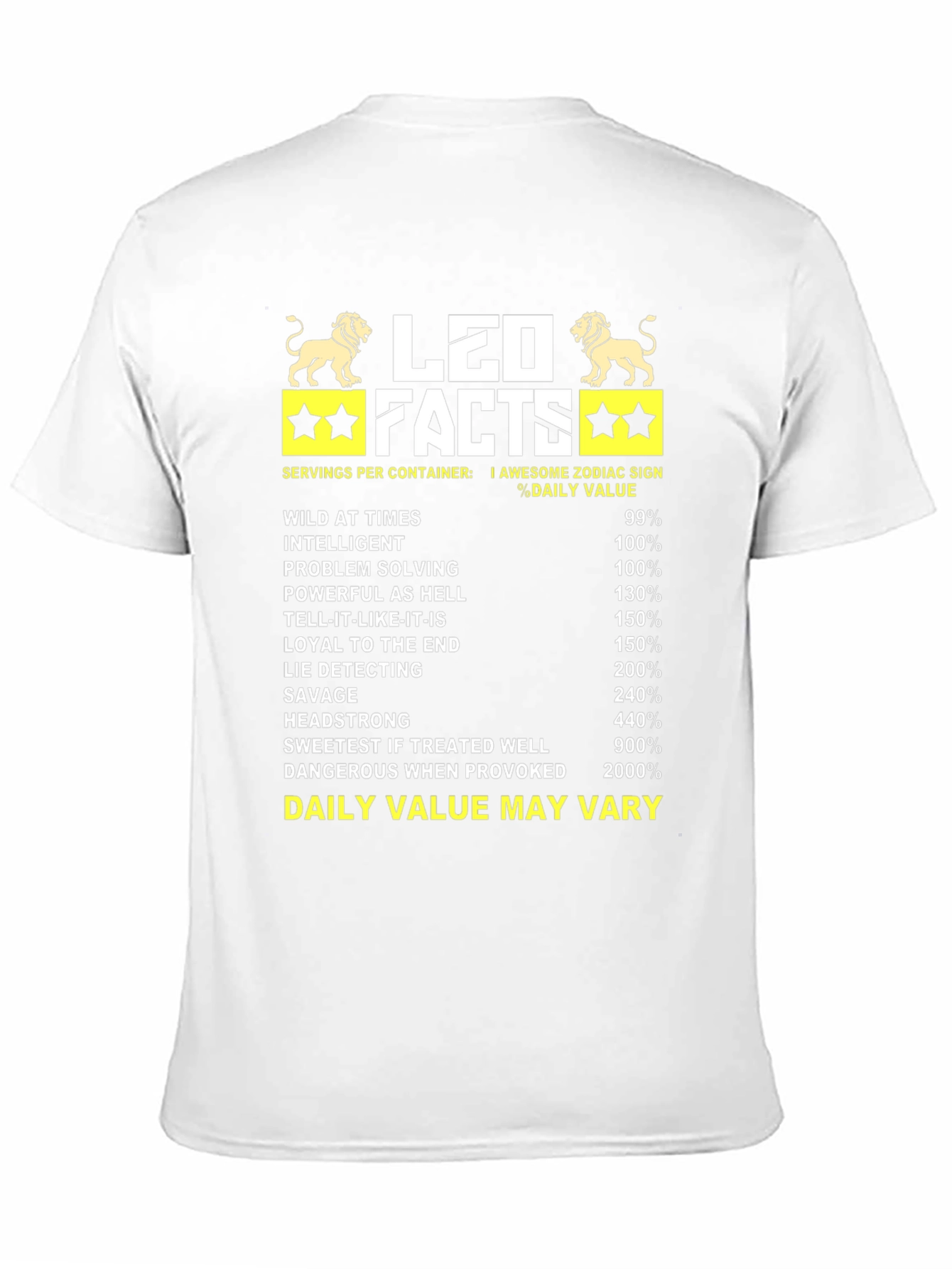 Leo Zodiac Facts T-Shirt - Wild Intelligent Headstrong