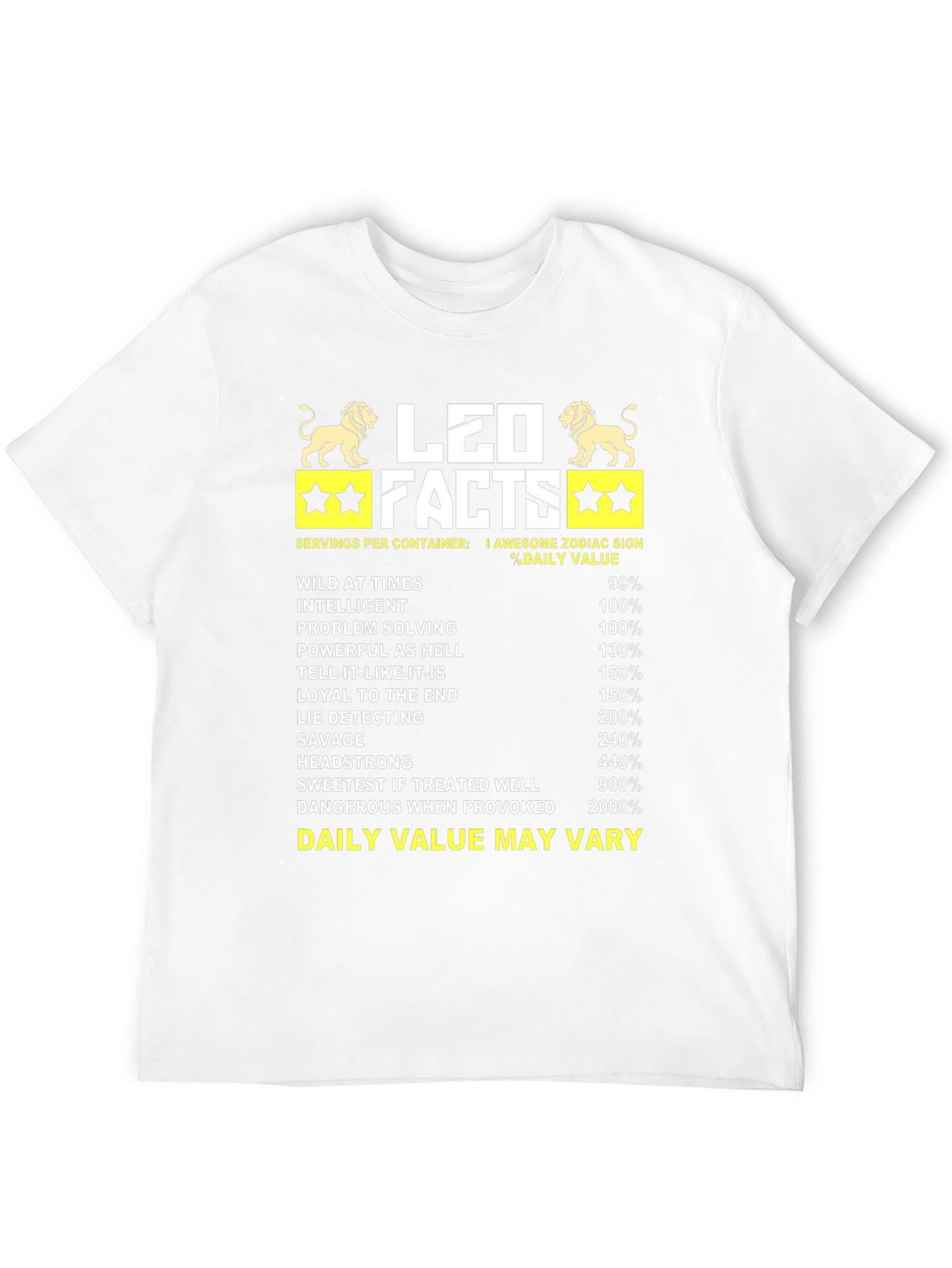 Leo Zodiac Facts T-Shirt - Wild Intelligent Headstrong