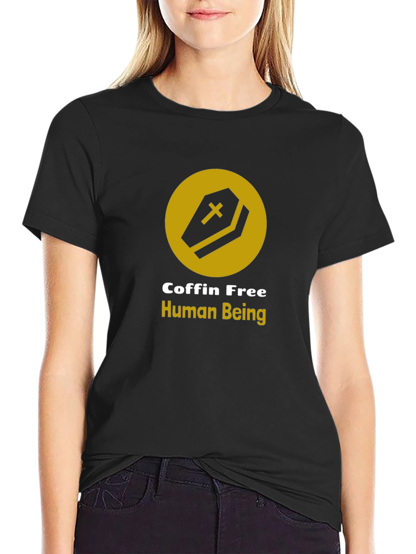 Coffin Free Human Being Graphic Tee