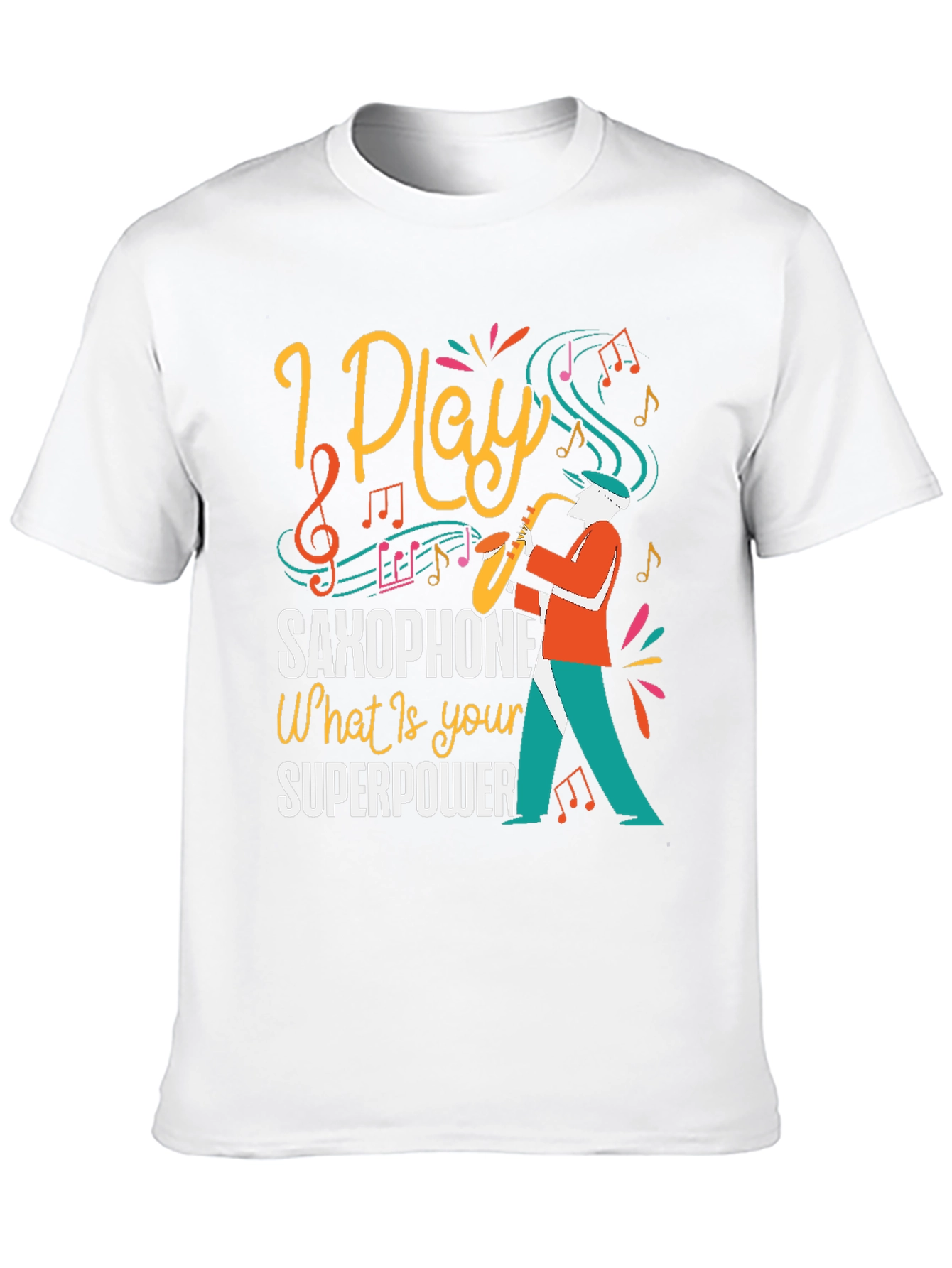 I Play Saxophone Black Graphic Tee