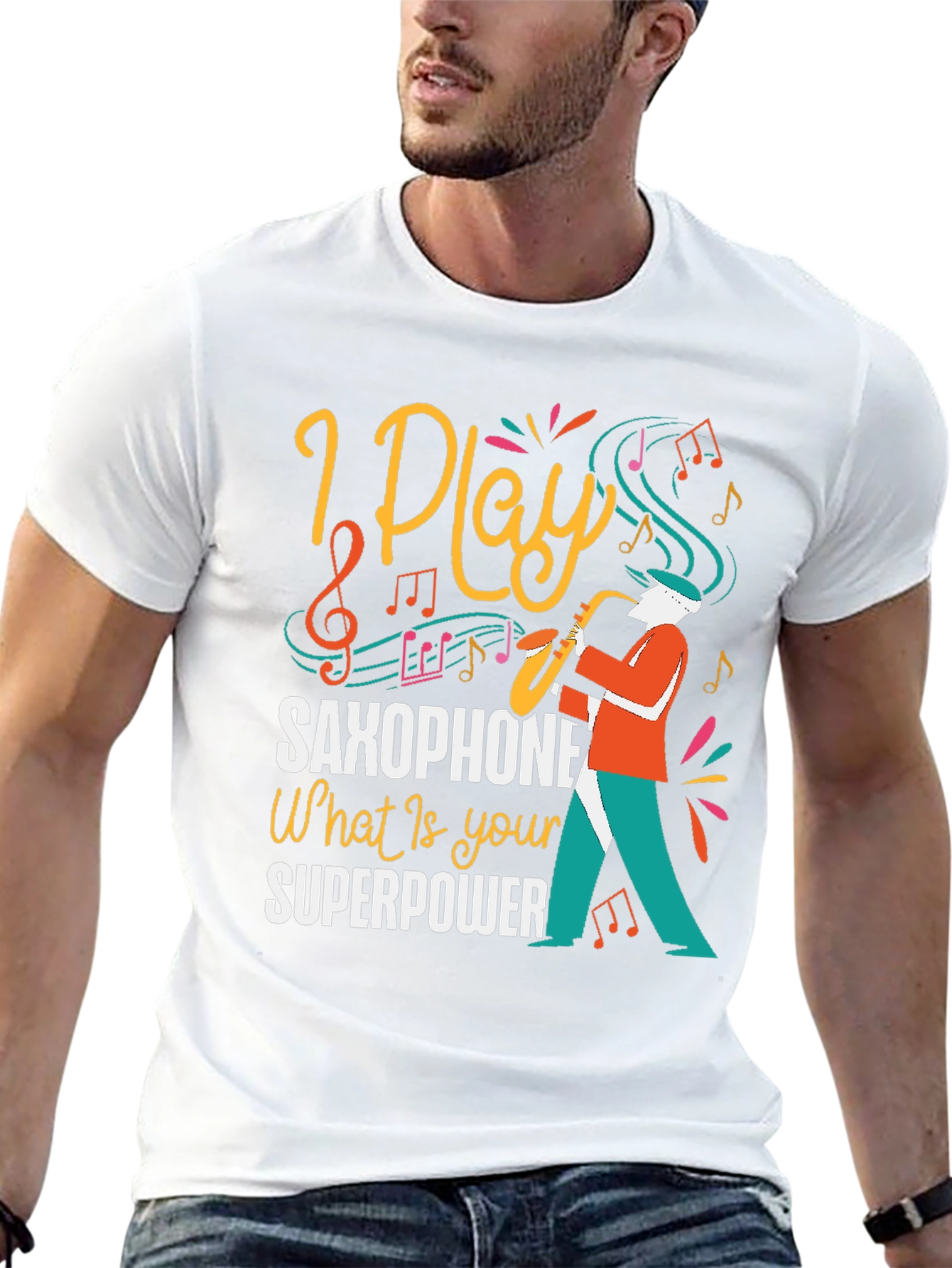 I Play Saxophone Black Graphic Tee