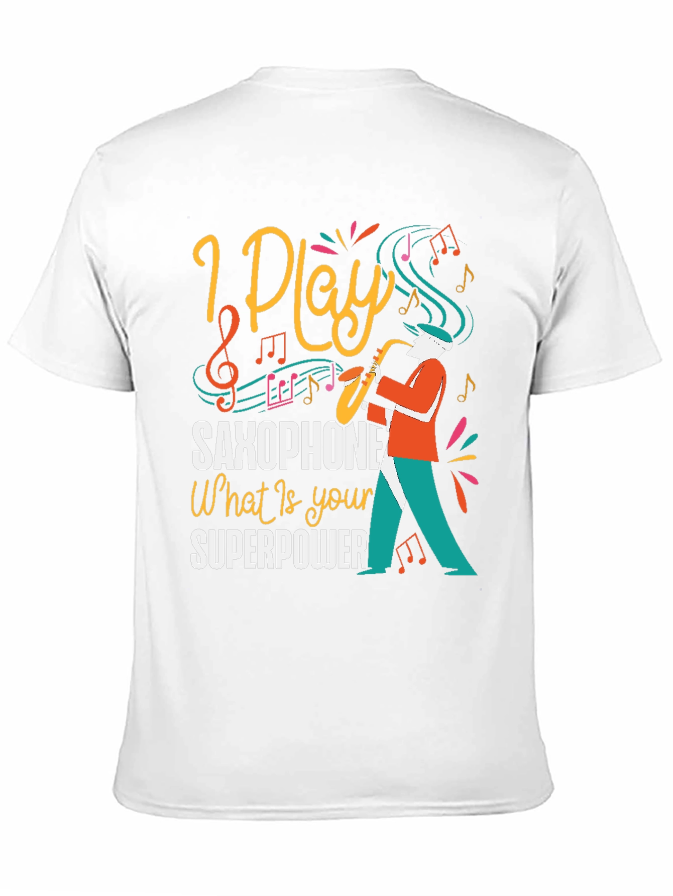 I Play Saxophone Black Graphic Tee