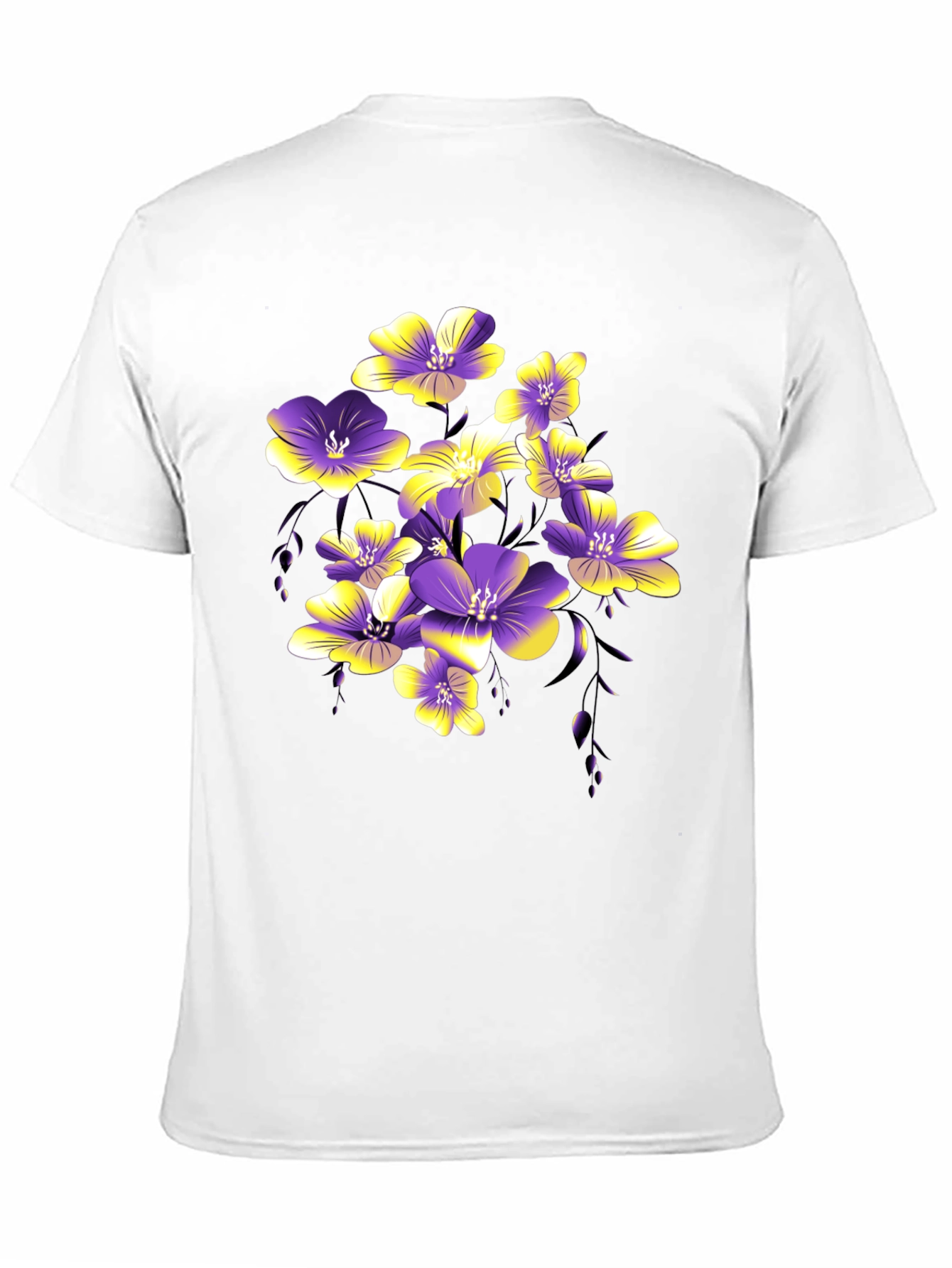 Floral Print Black T-Shirt for Men