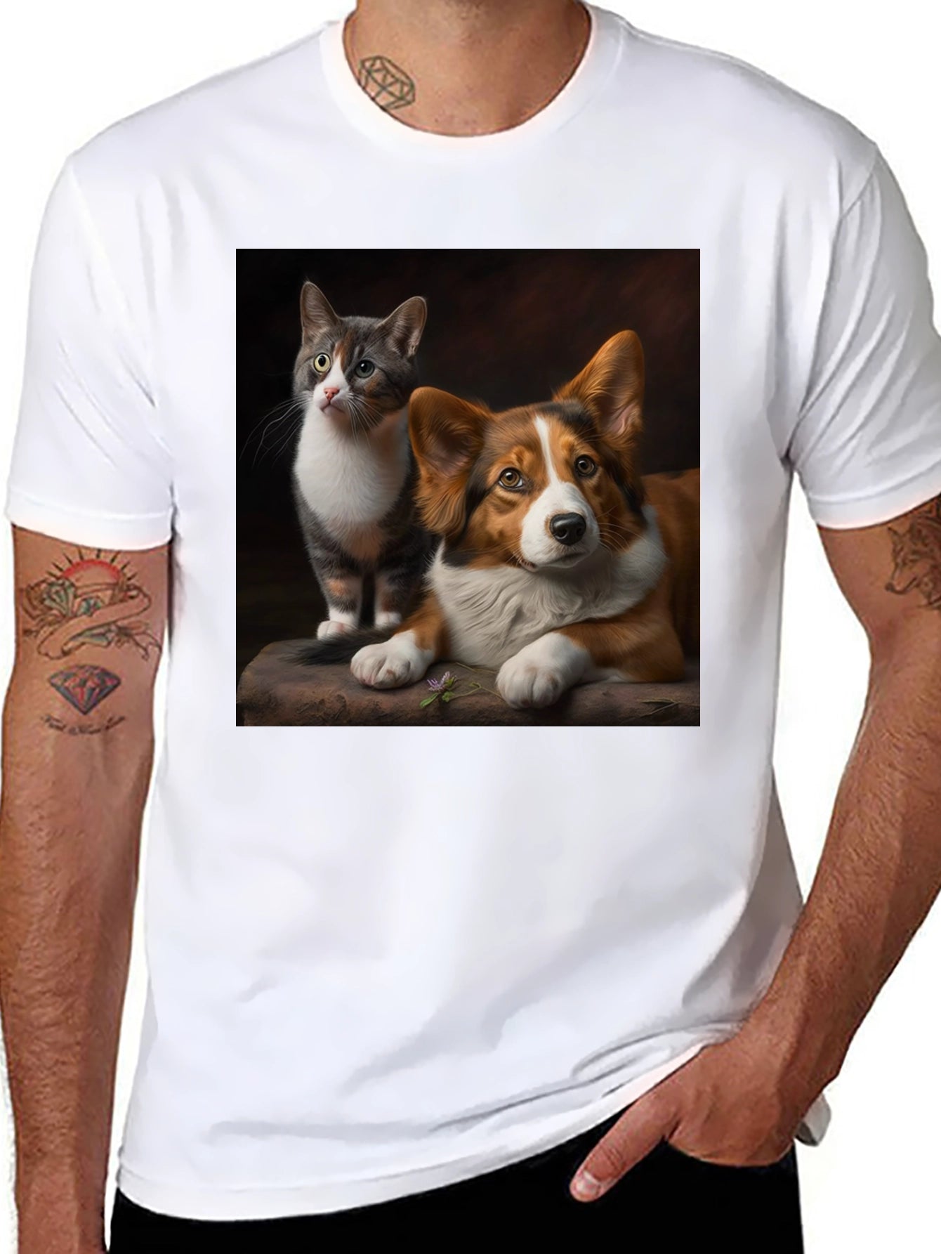 Cat and Dog Graphic Tee
