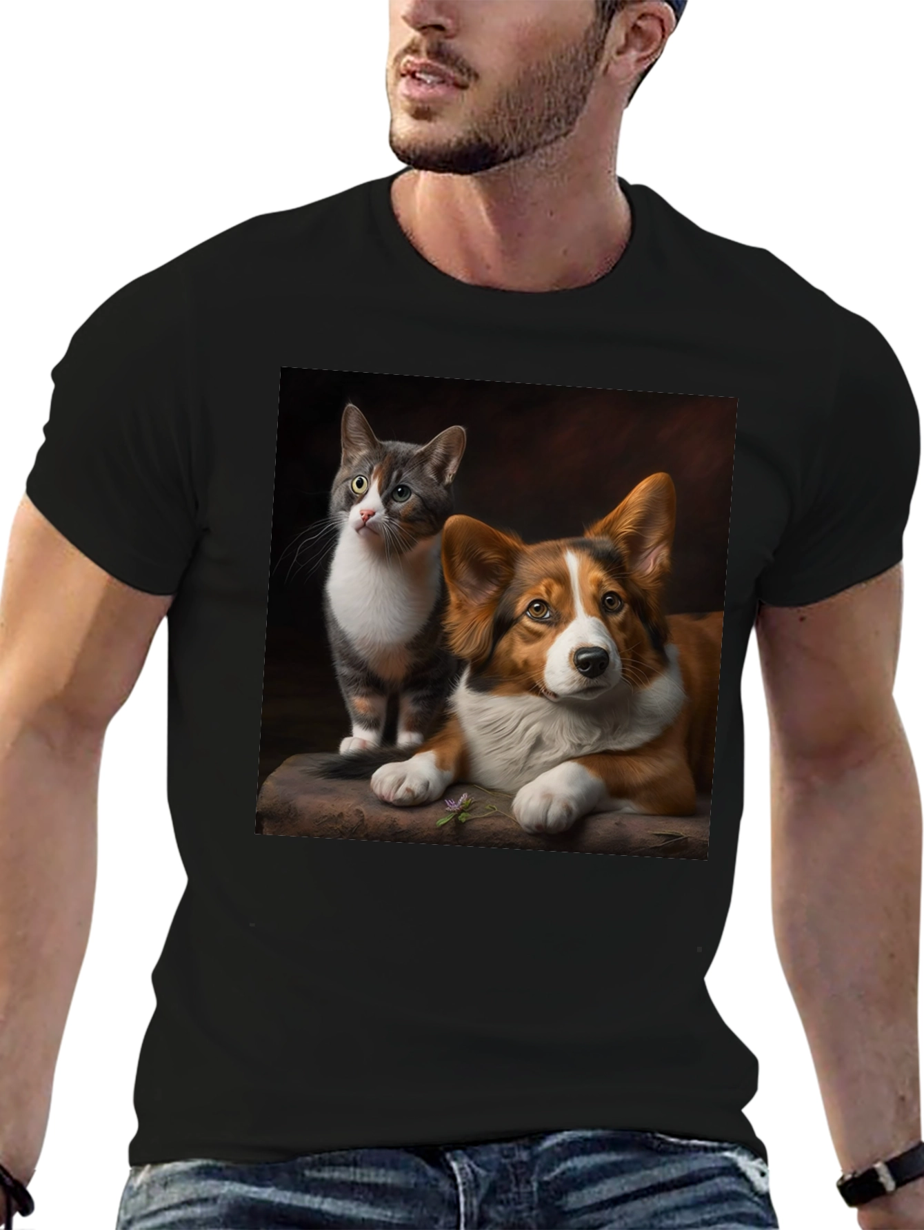 Cat and Dog Graphic Tee