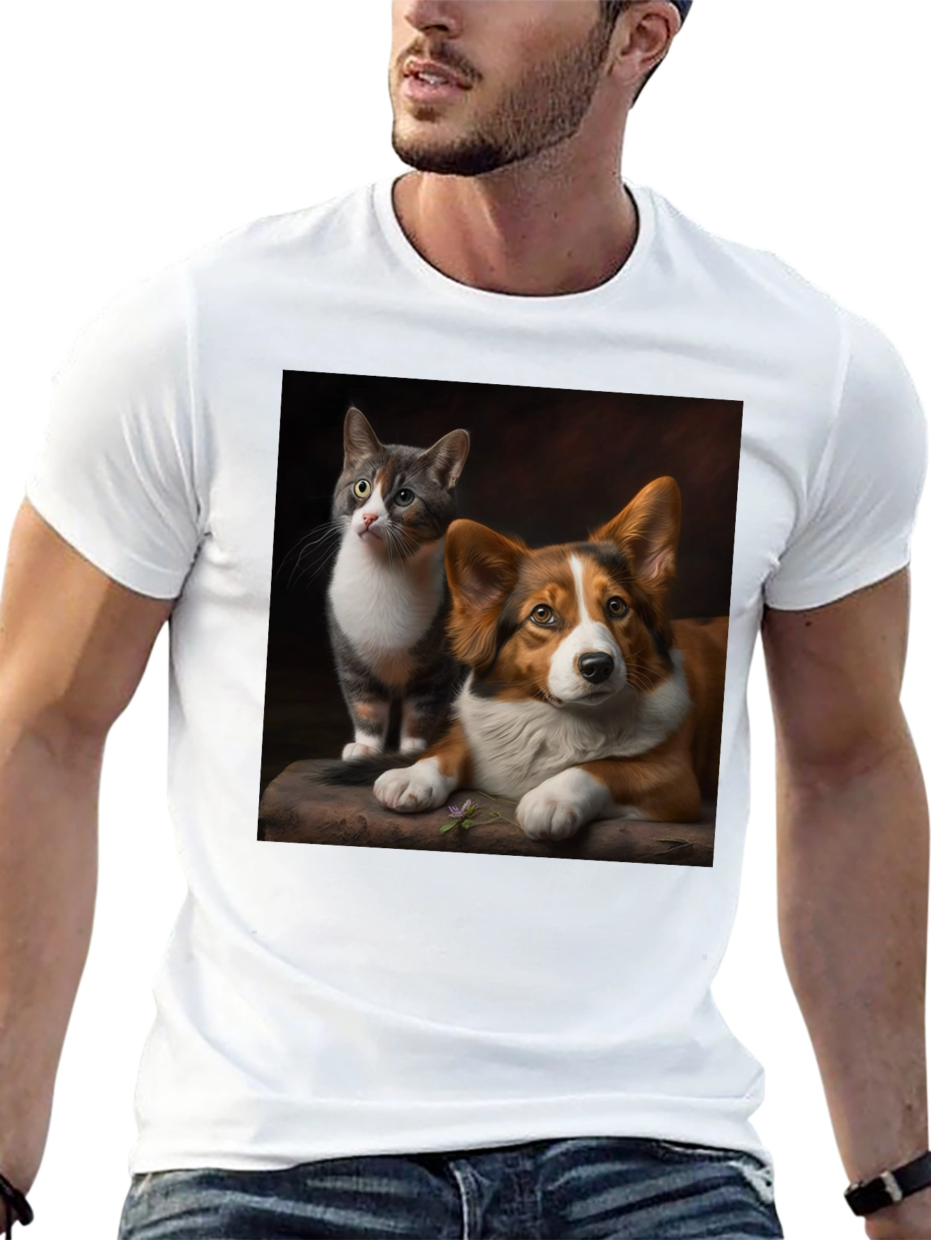 Cat and Dog Graphic Tee
