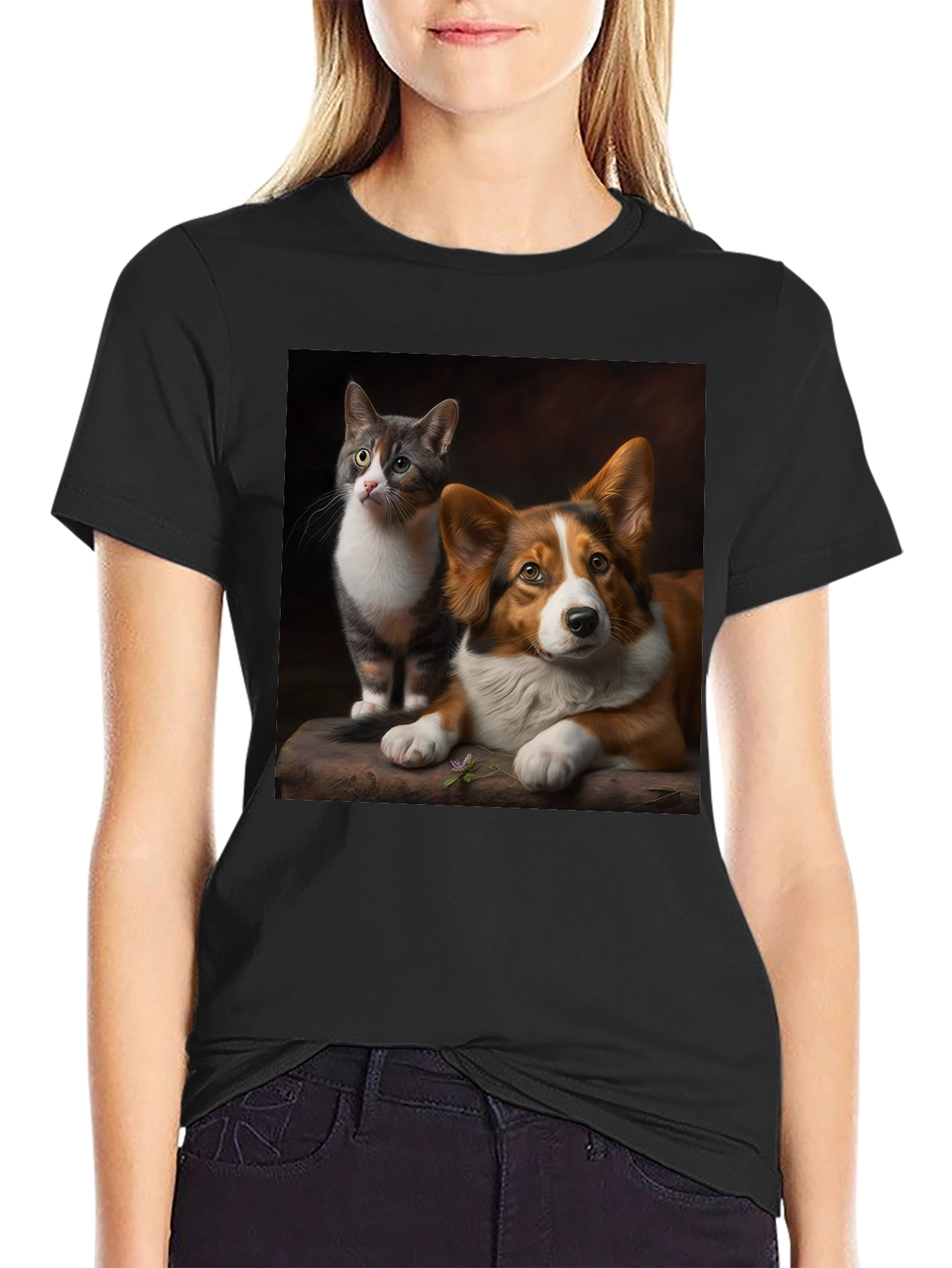 Cat and Dog Graphic Tee