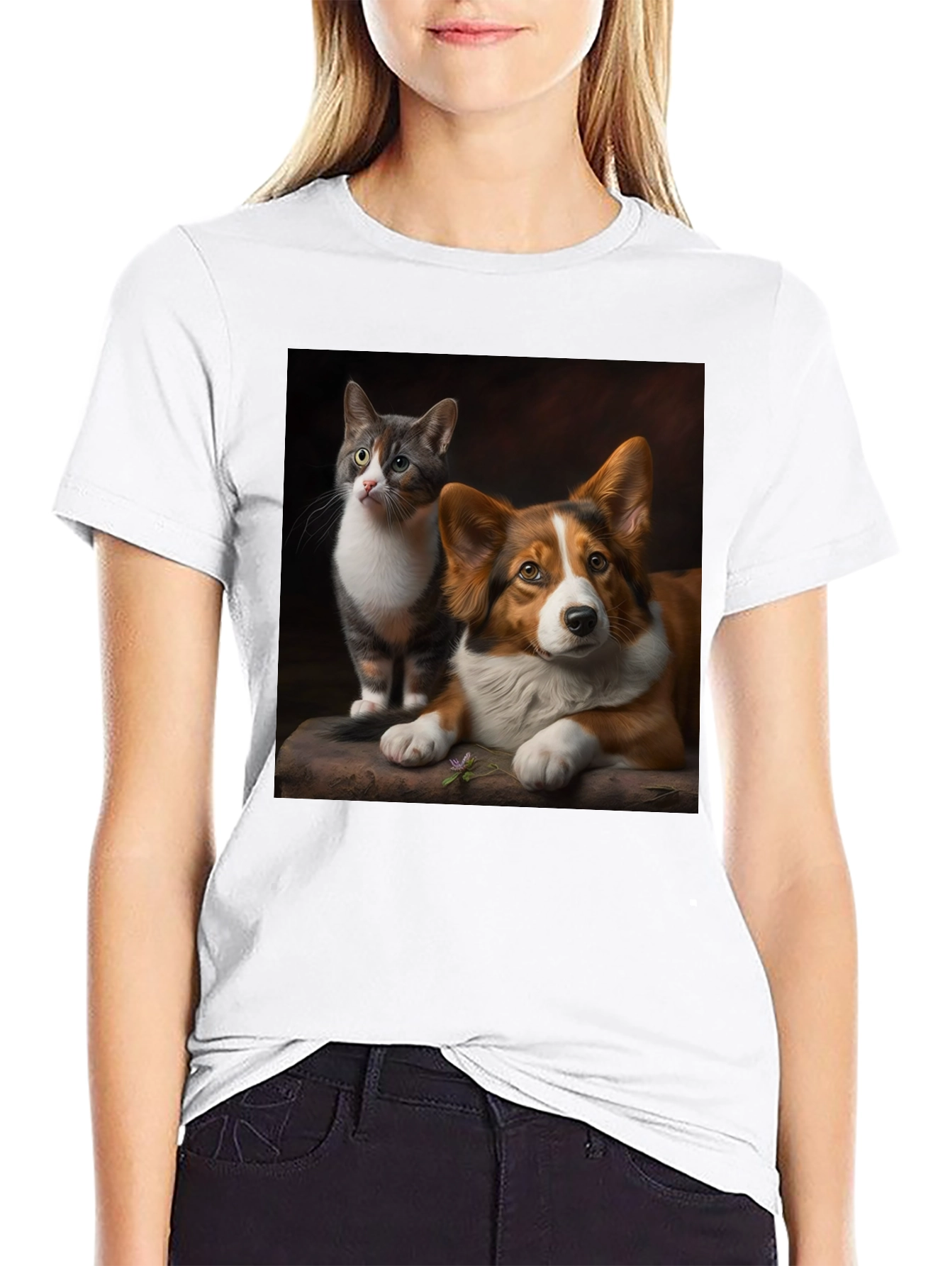 Cat and Dog Graphic Tee