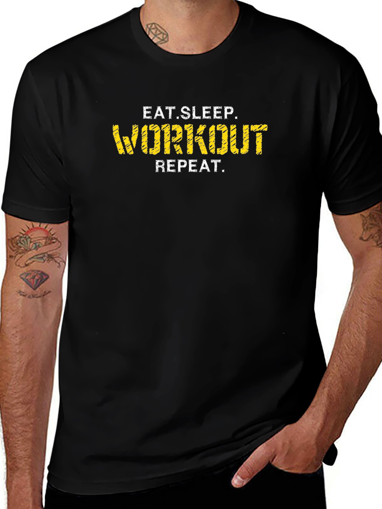 Eat Sleep Workout Repeat Graphic Tee