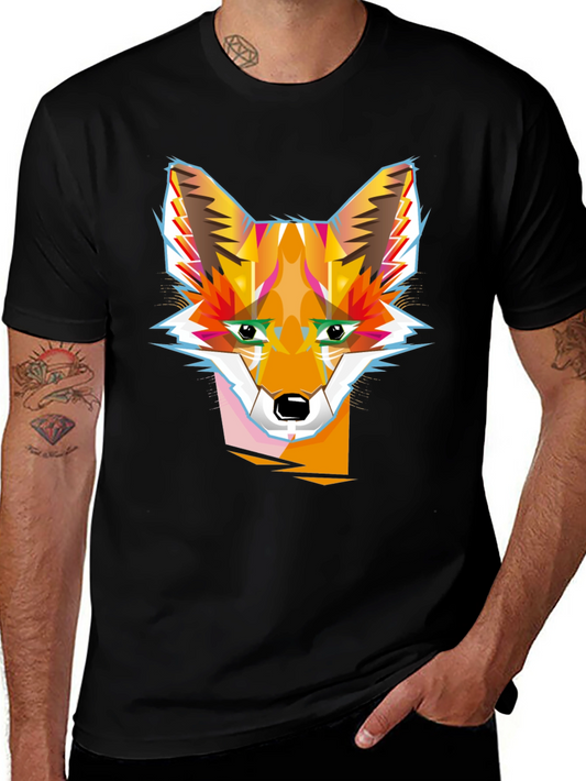 Geometric Fox Graphic Tee - Modern Style