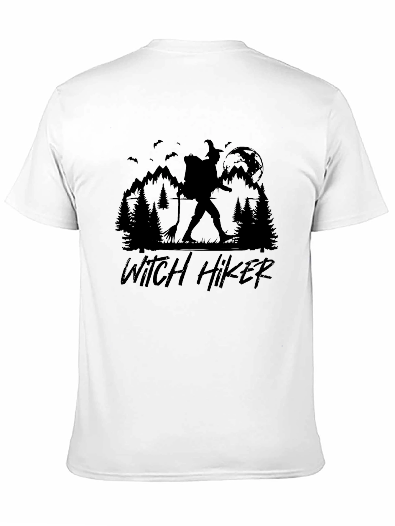 Witch Hiker Graphic Tee - Spooky Hiking Shirt
