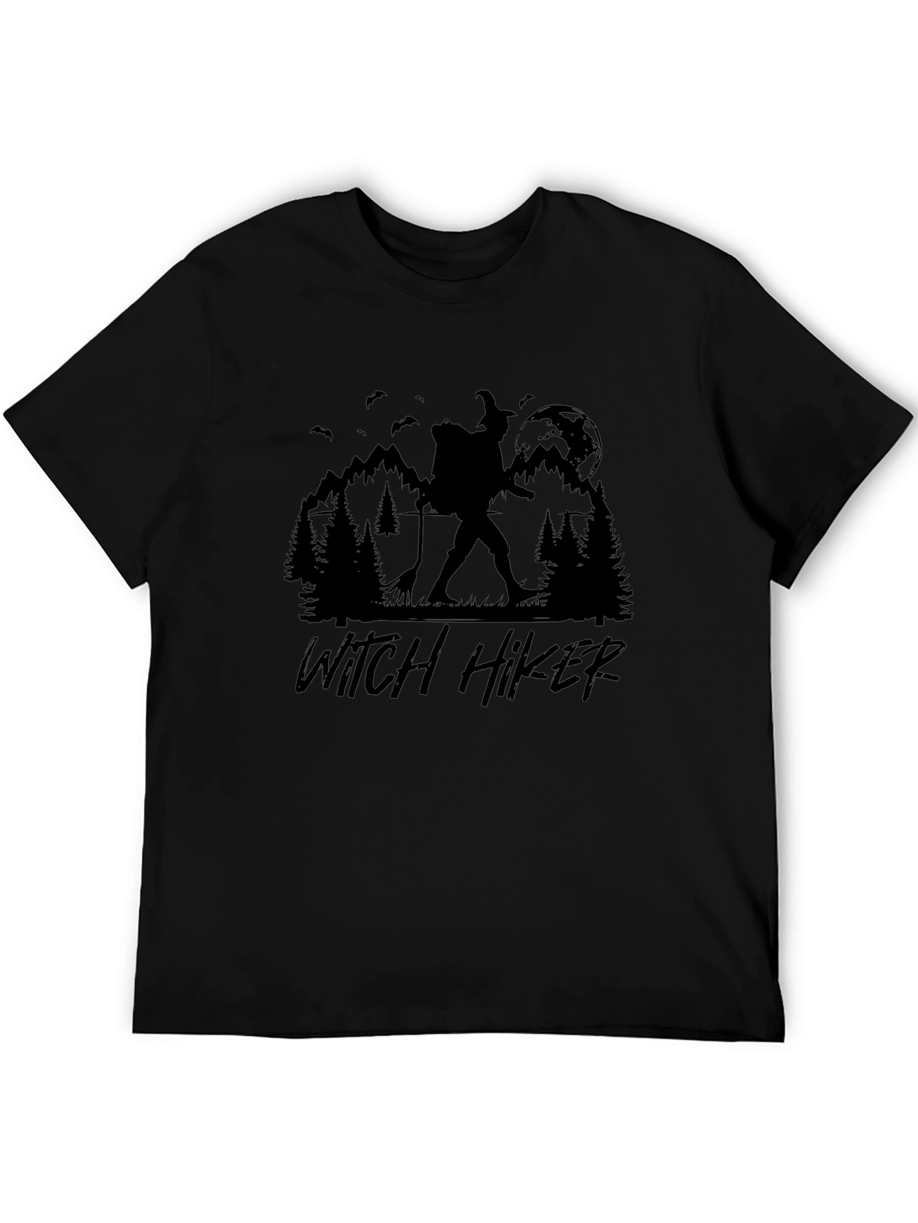 Witch Hiker Graphic Tee - Spooky Hiking Shirt
