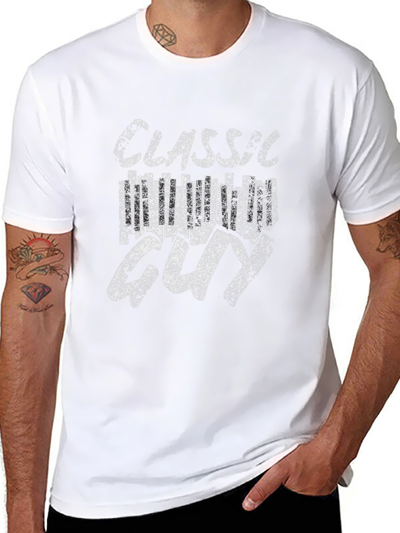 Classic Hollywood Guy Graphic Tee - Black