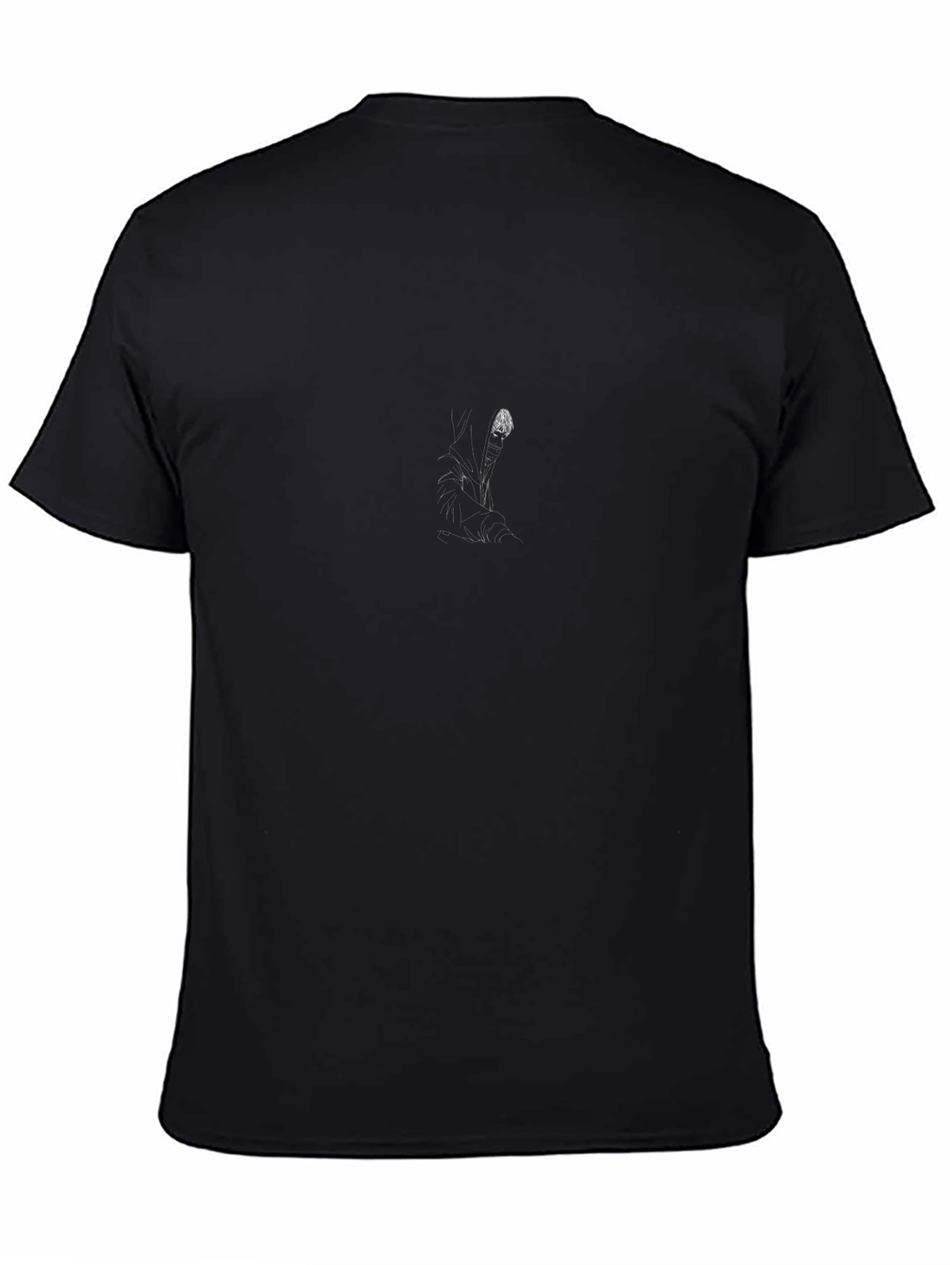 Mens Black Graphic Print Crew Neck Tee