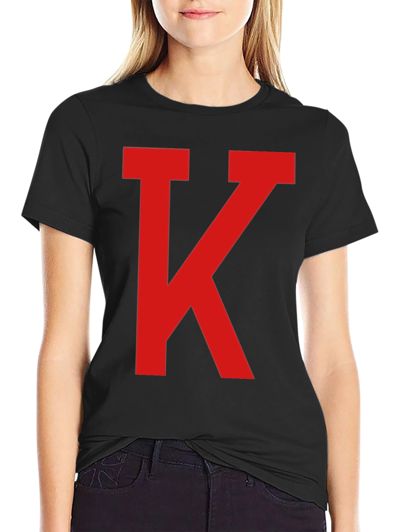 Red K on Black Casual Tee