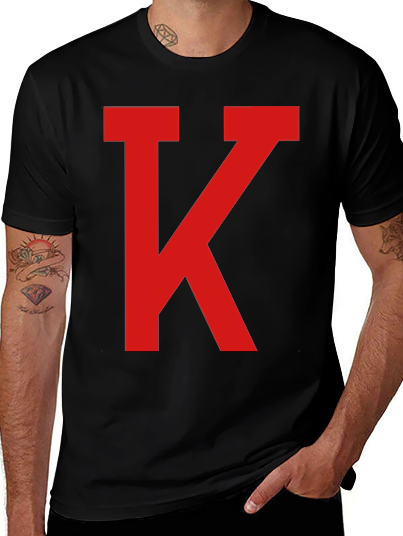 Red K on Black Casual Tee