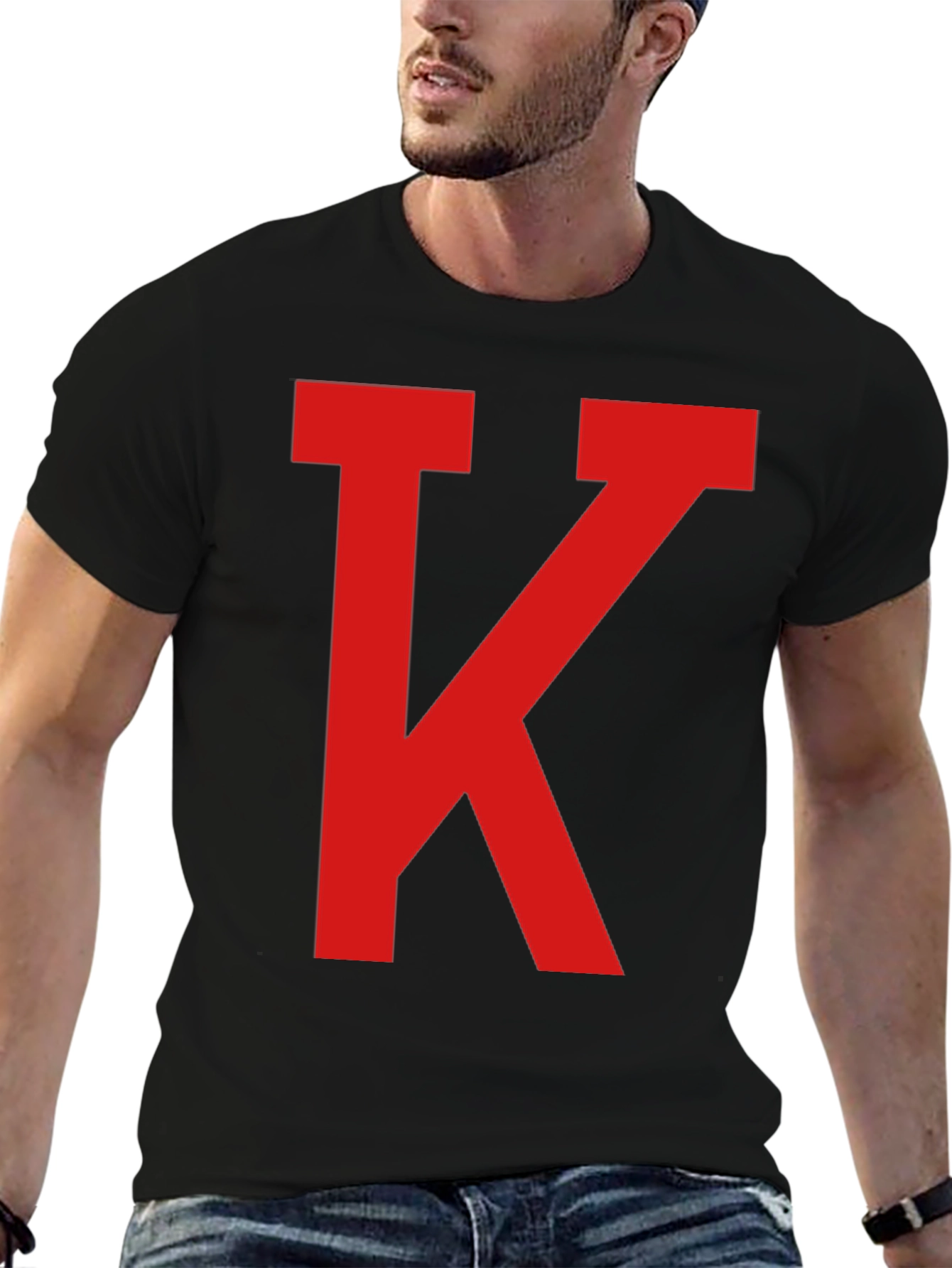 Red K on Black Casual Tee