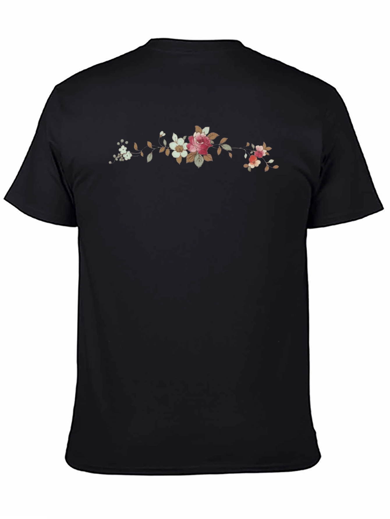 Floral Print Black T-Shirt