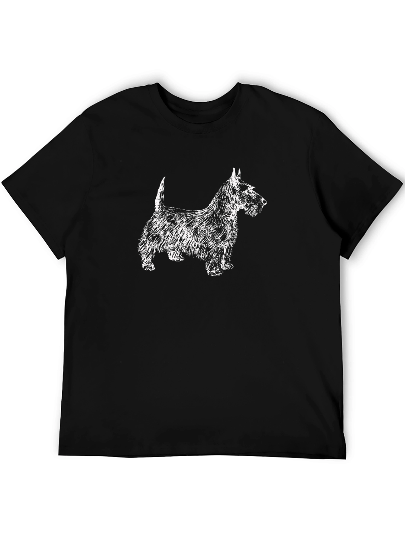 Black T-Shirt with White Terrier Graphic