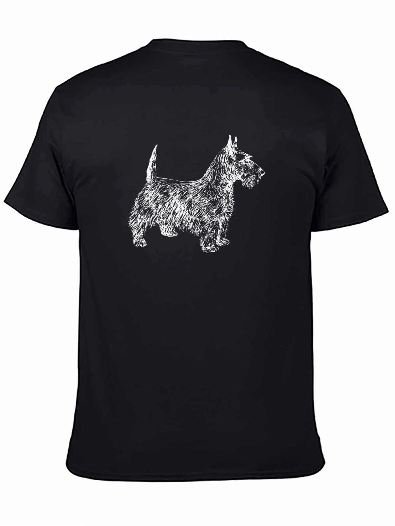 Black T-Shirt with White Terrier Graphic
