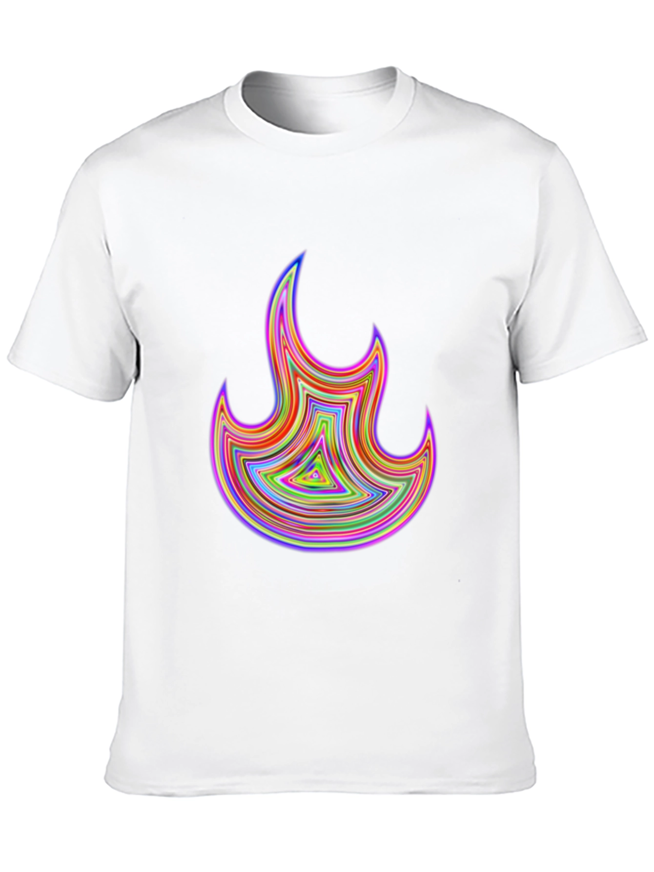 Psychedelic Flame Graphic Black T-Shirt