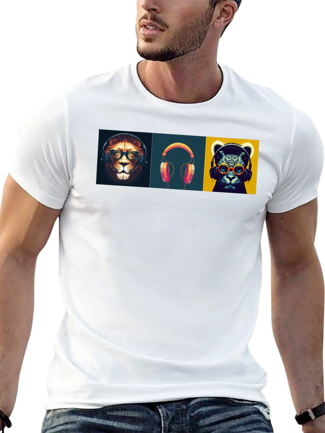 Cool Cats & Beats Black Graphic Tee