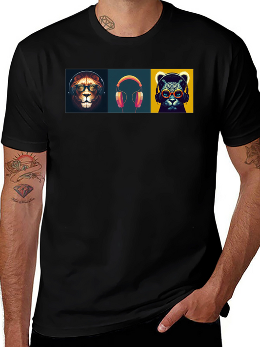 Cool Cats & Beats Black Graphic Tee