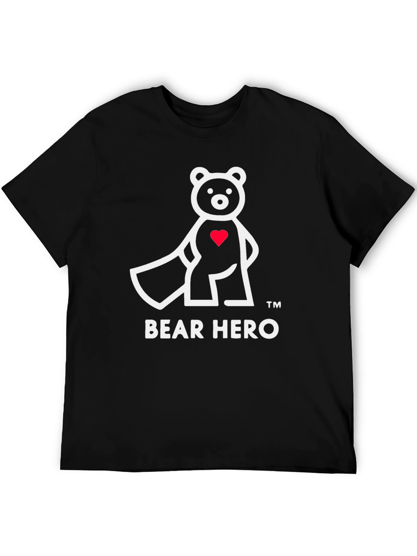 Bear Hero Graphic T-Shirt - Black Cotton Blend